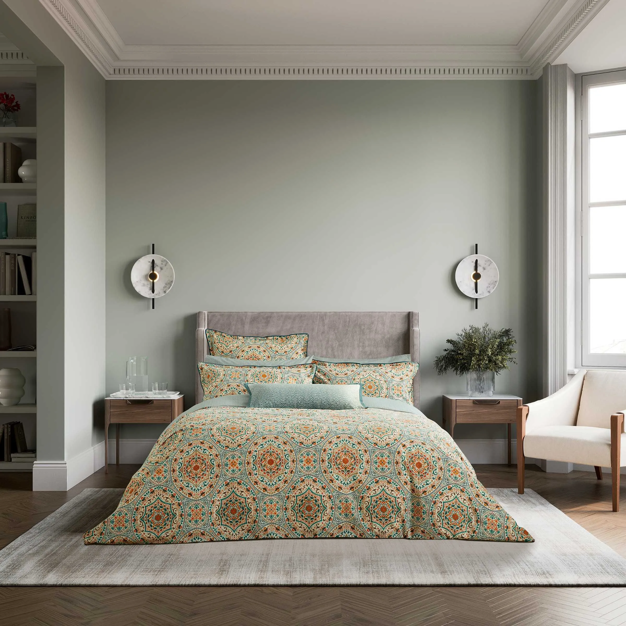 Double Duvet Cover Set - Gold & Teal