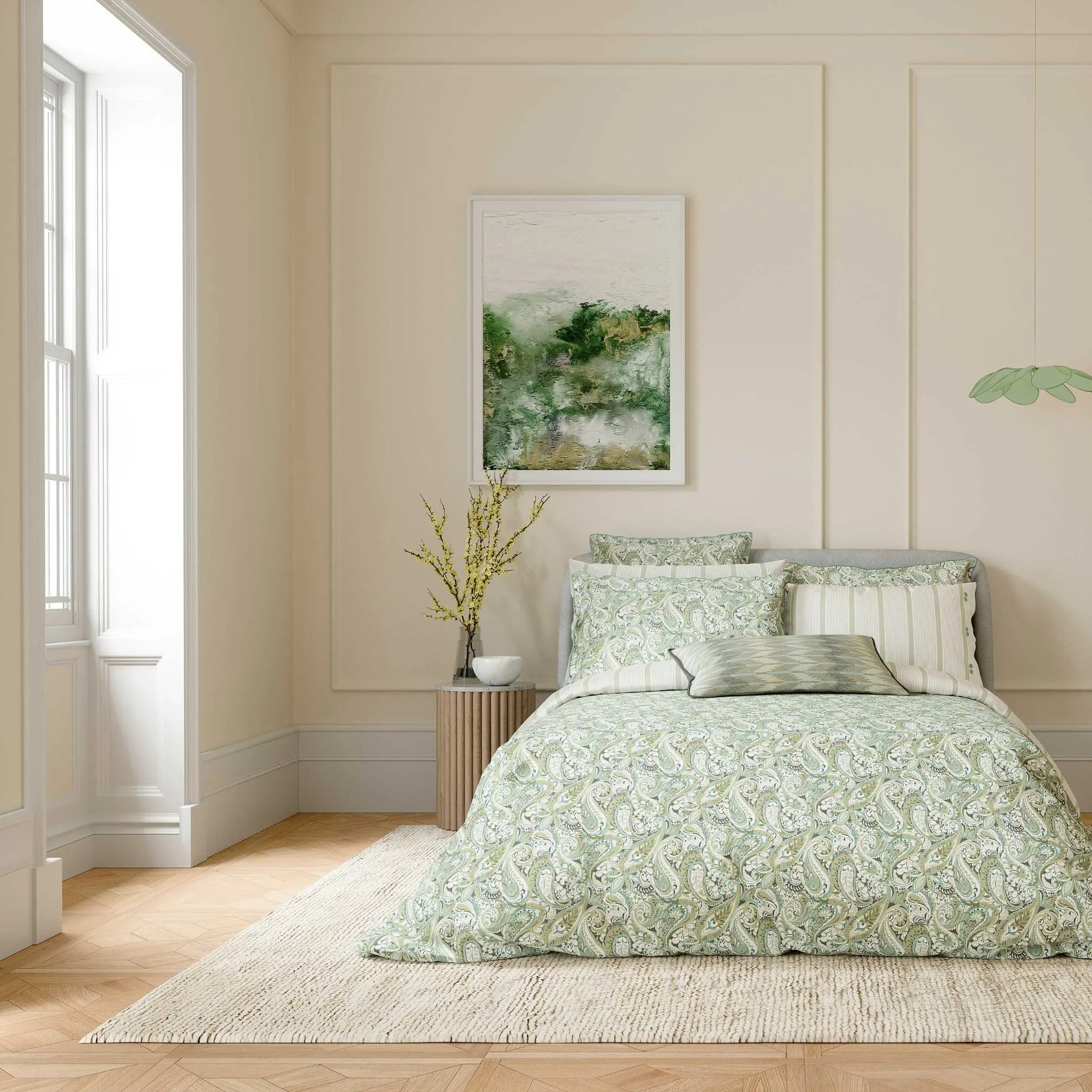 Double Duvet Cover Set with Pillowcases - Green