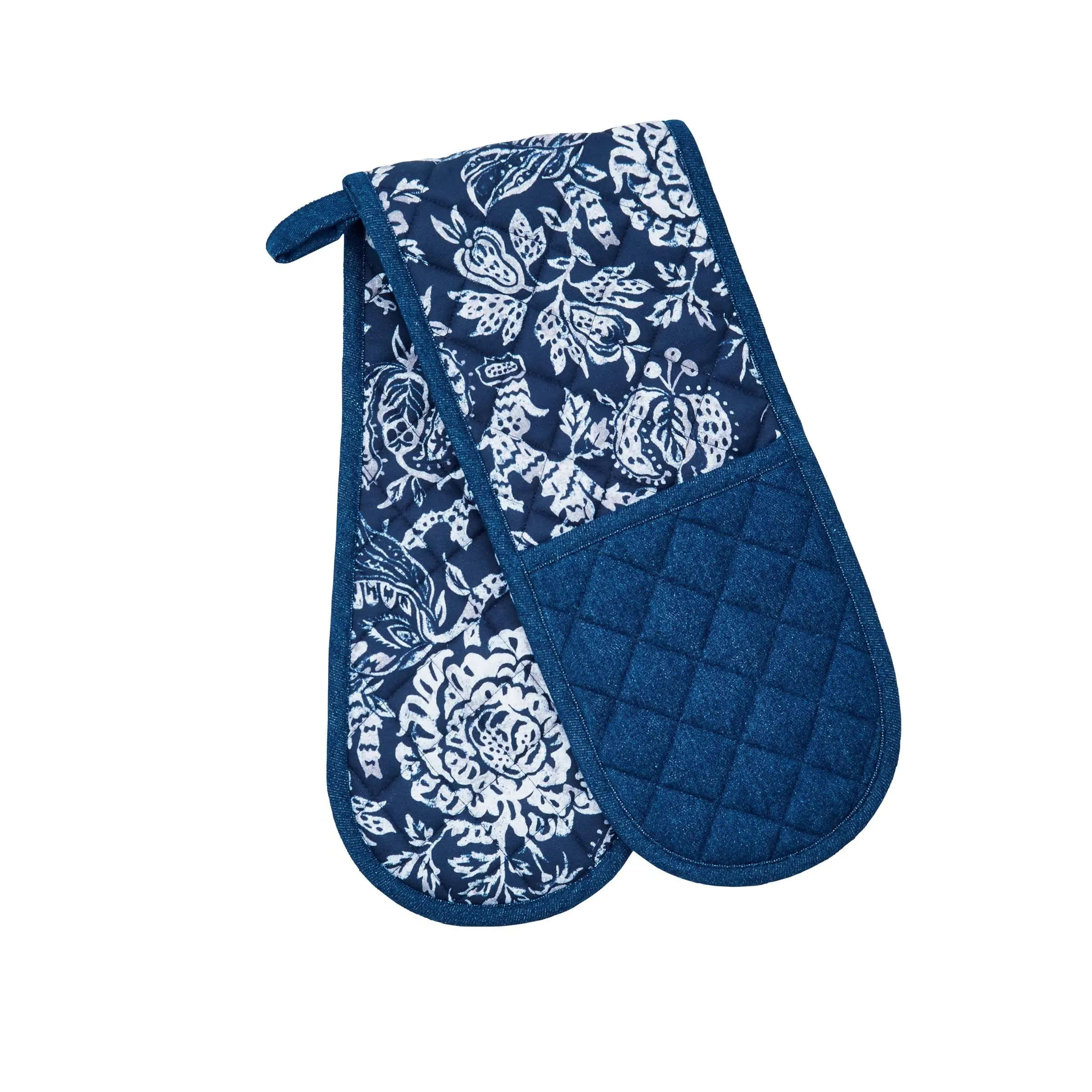 Double Oven Glove Quilted - Navy, Cotton