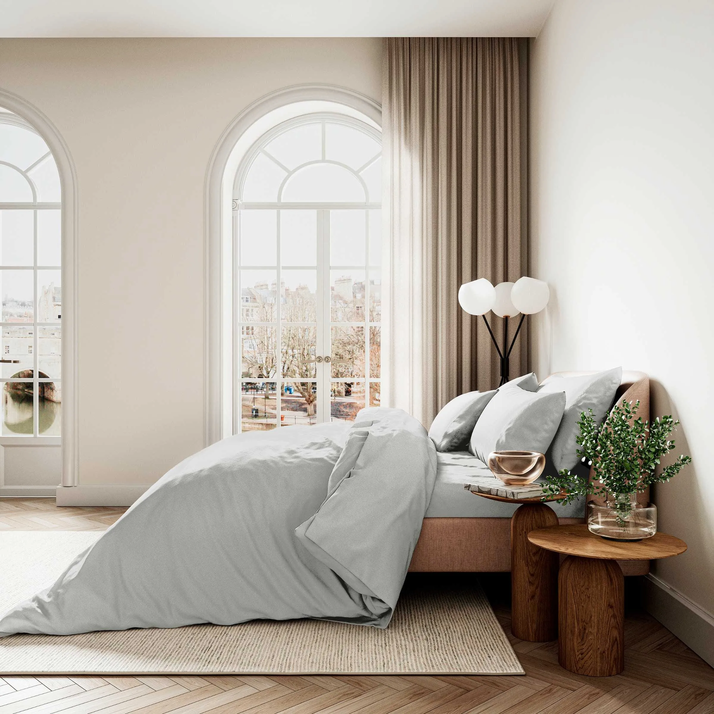 400 Thread Count Sateen Double Duvet Cover Set - Silver product