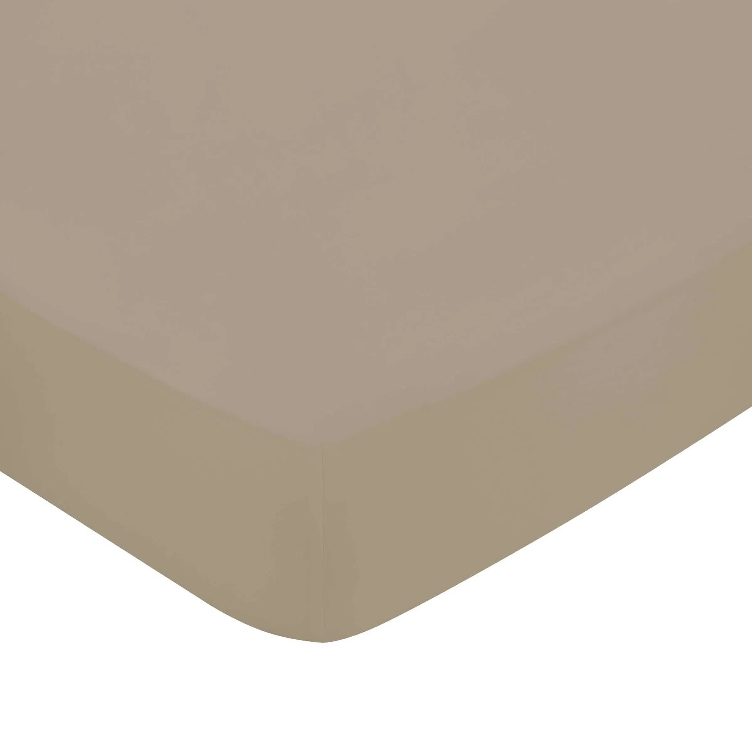 400 Thread Count Sateen Double Fitted Sheet - Truffle, Cotton product