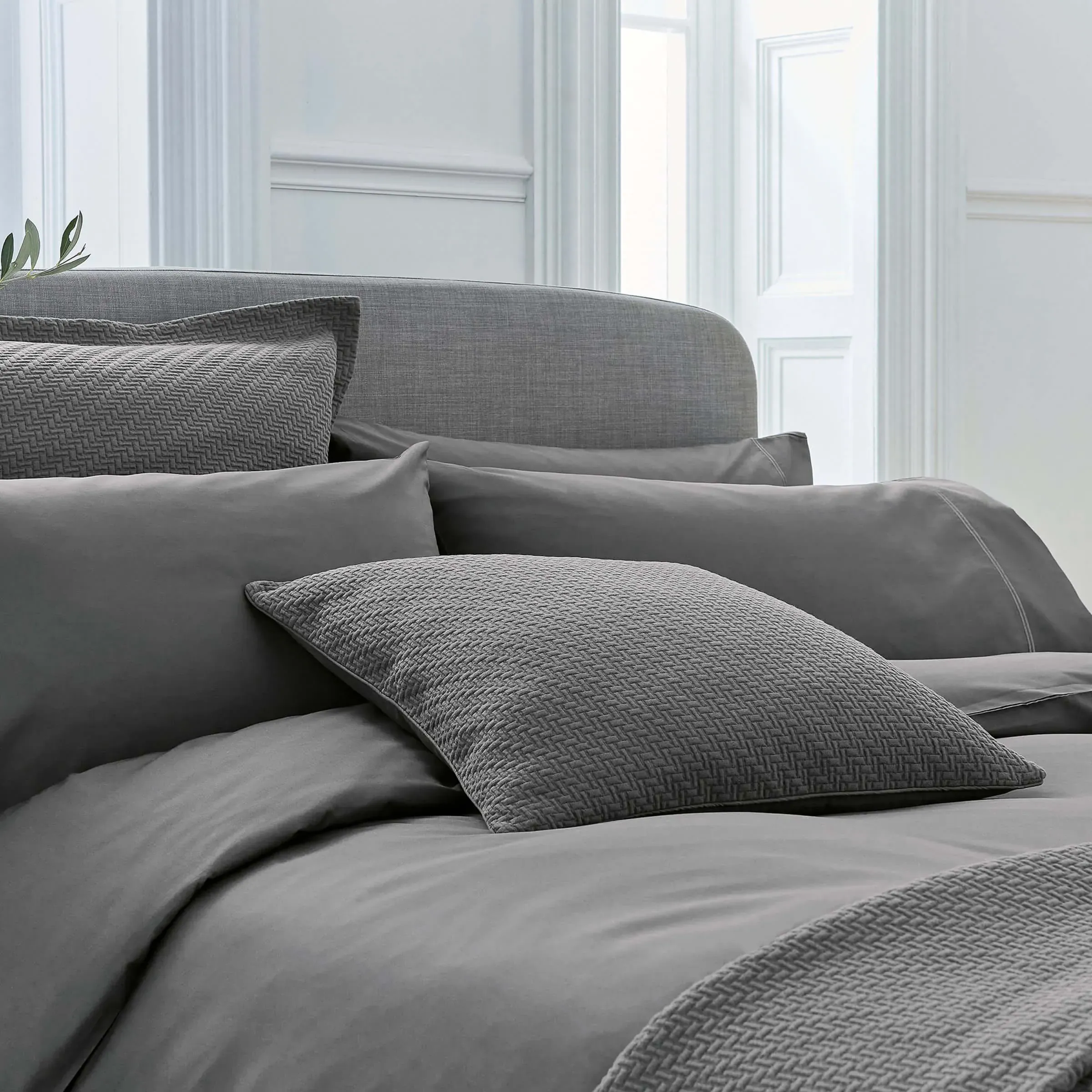 Double Duvet Cover - Charcoal, Cotton