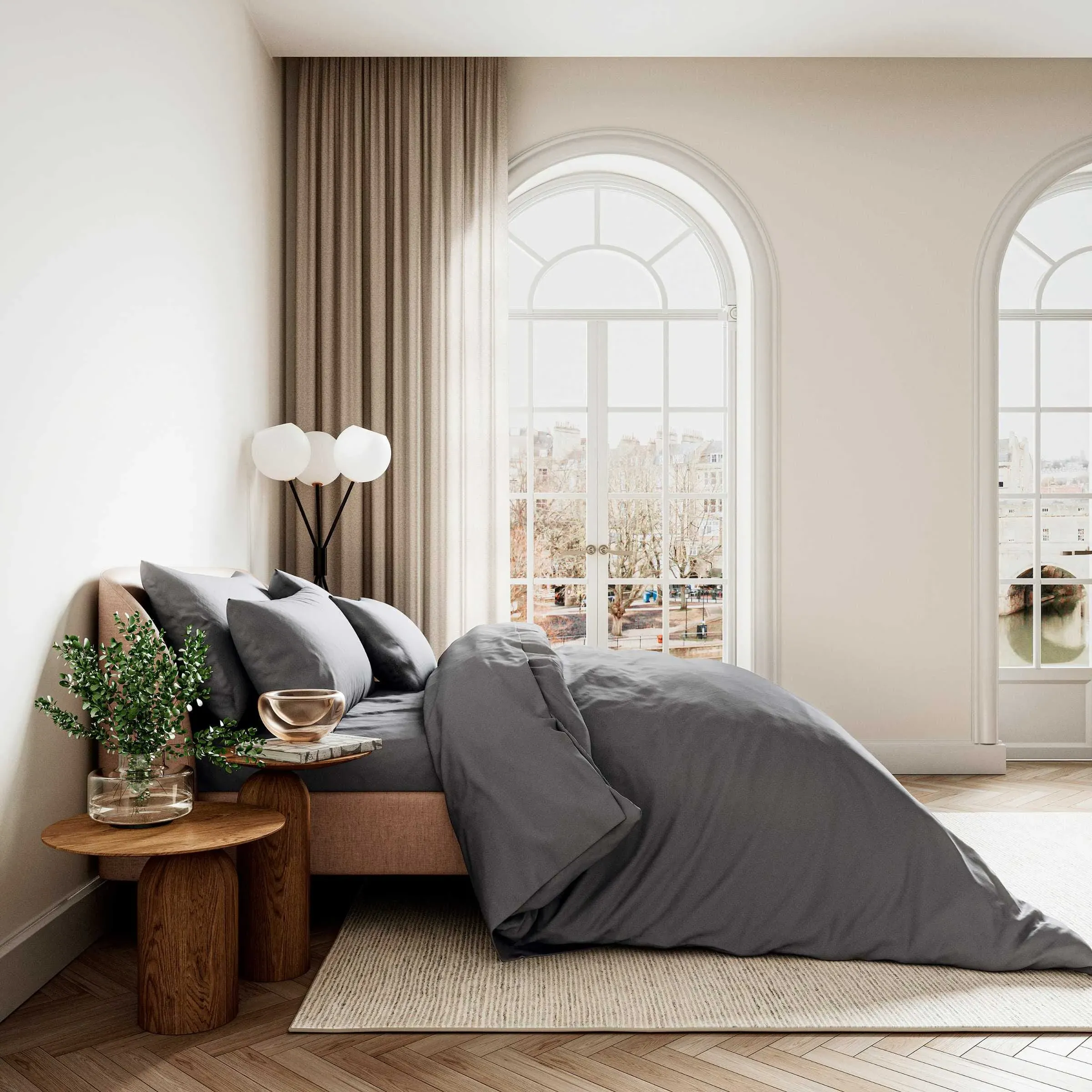 Double Duvet Cover Set - Celadon, Cotton Sateen