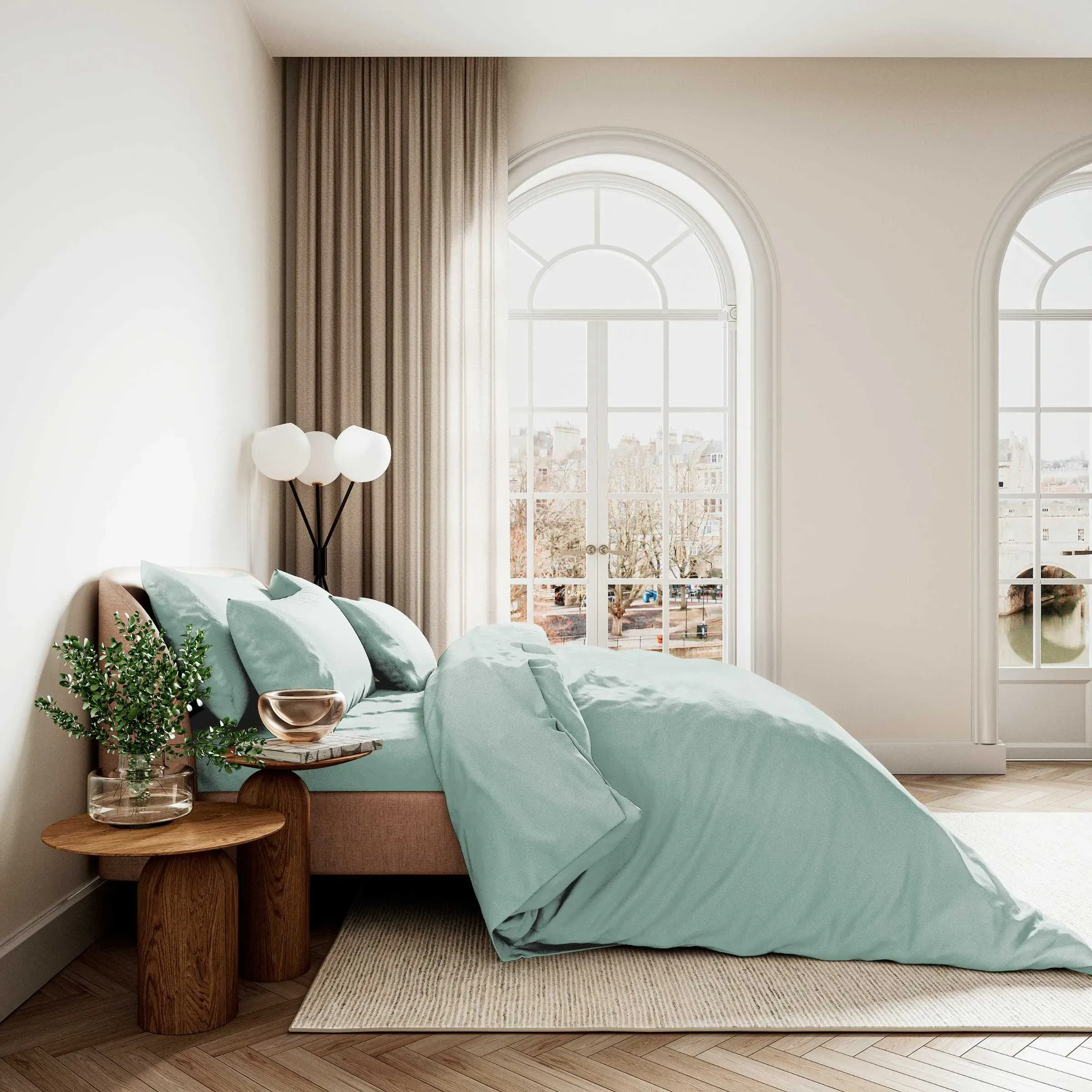 Double Duvet Cover Set - Celadon, Cotton Sateen image