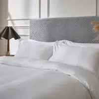 Double Duvet Cover Set with Stripes - White