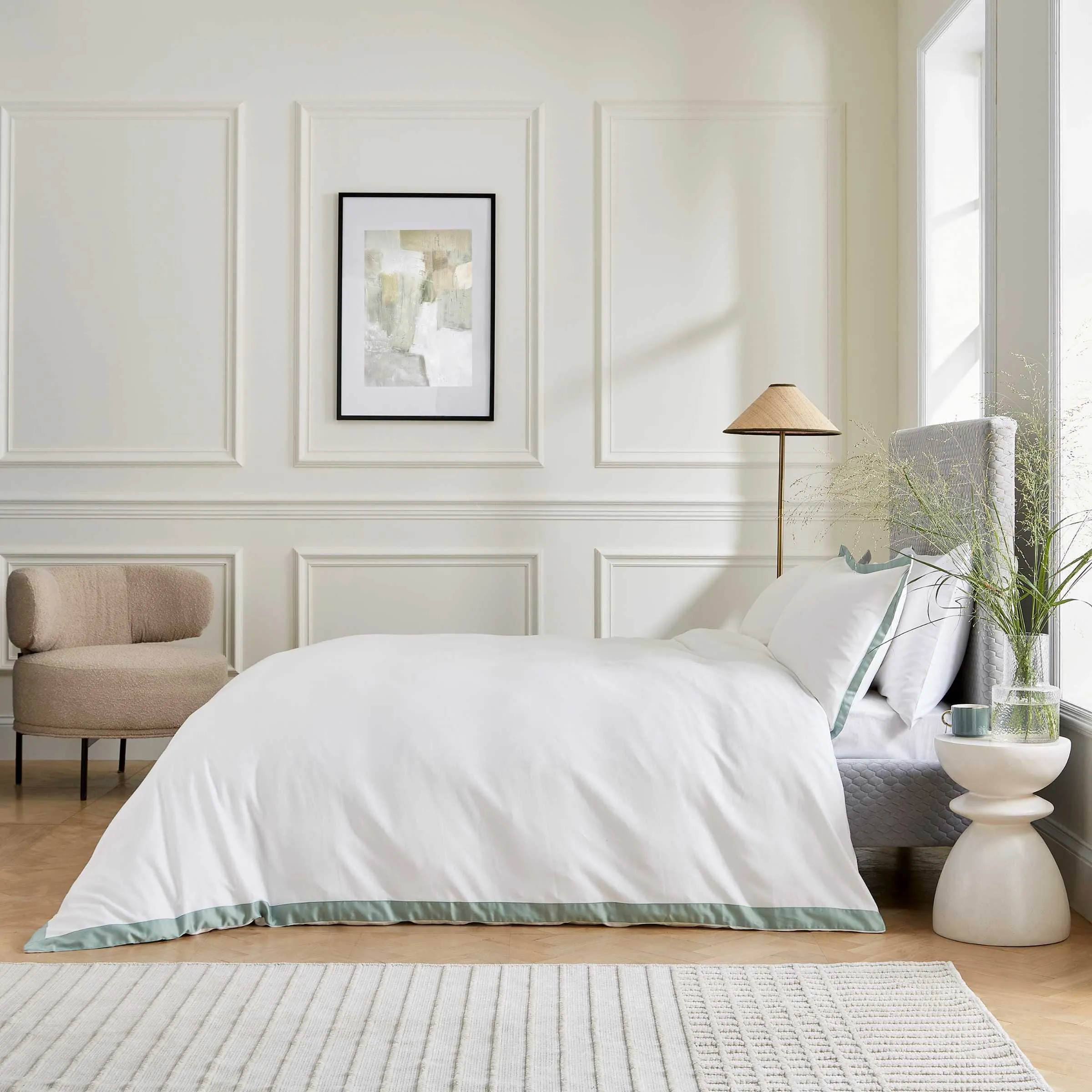 King Size Duvet Cover Set - Celadon, Cotton