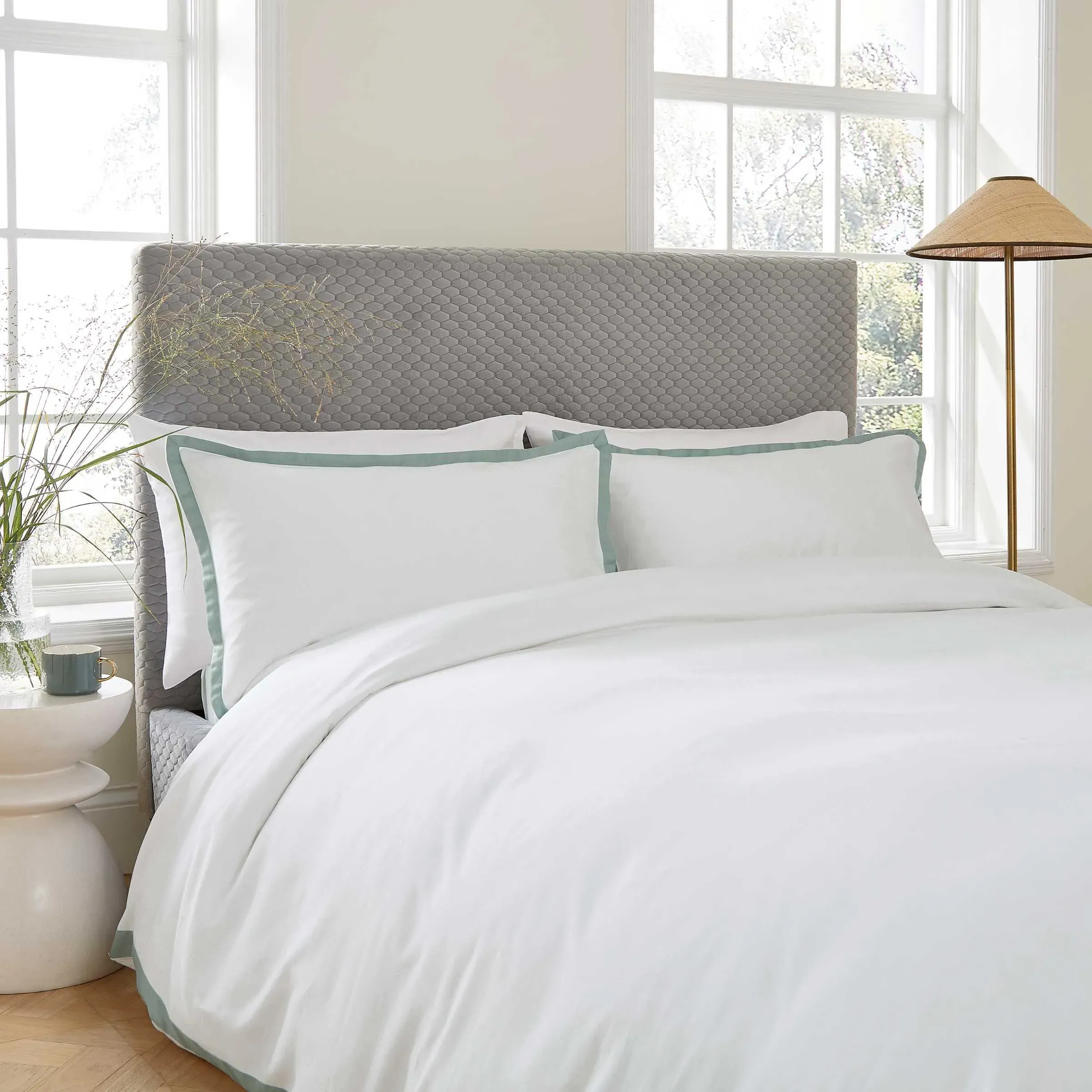 King Size Duvet Cover Set - Celadon, Cotton