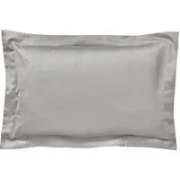 Oxford Pillowcase with Jacquard - Silver, Cotton