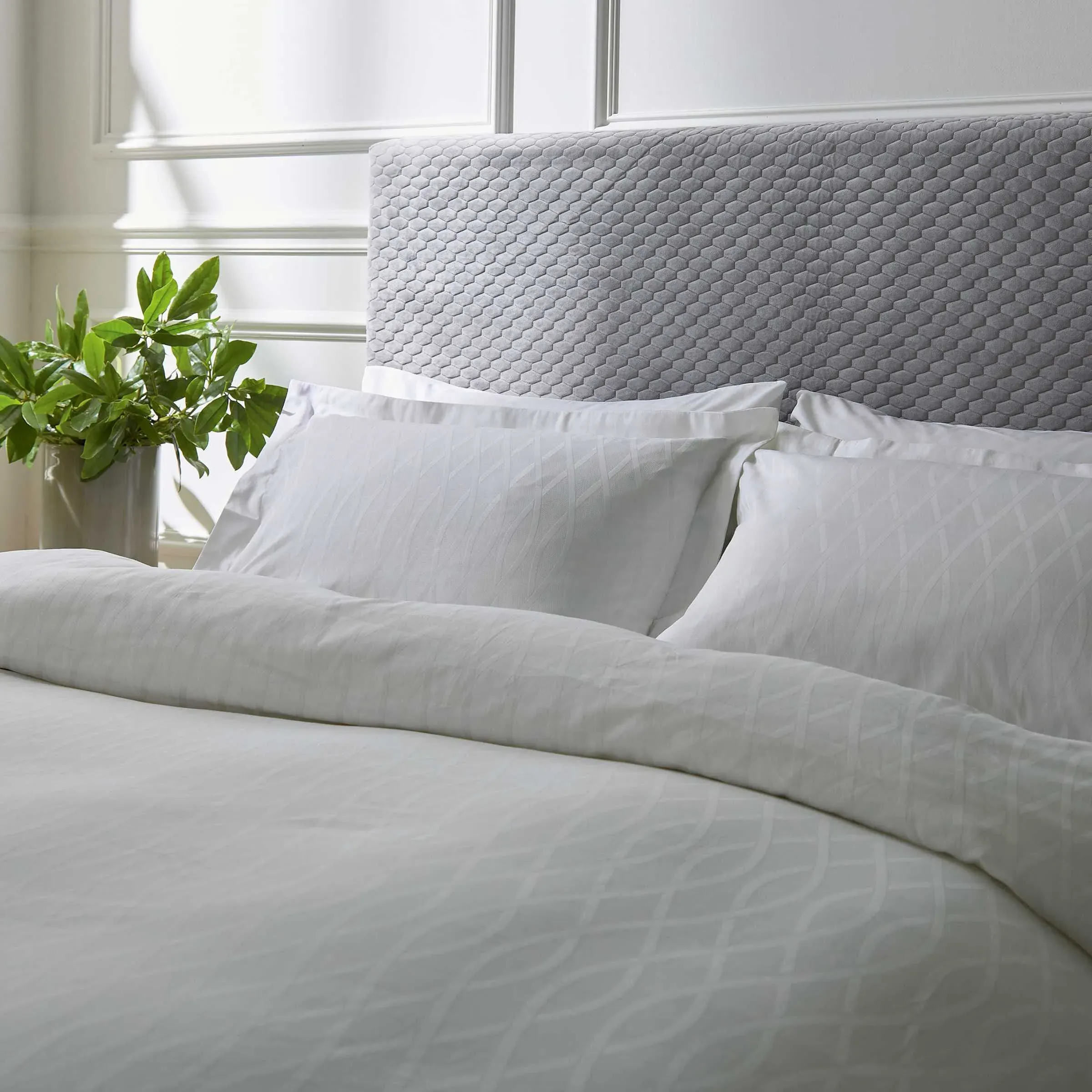 Ravello Double Duvet Cover Set - Silver, Cotton product