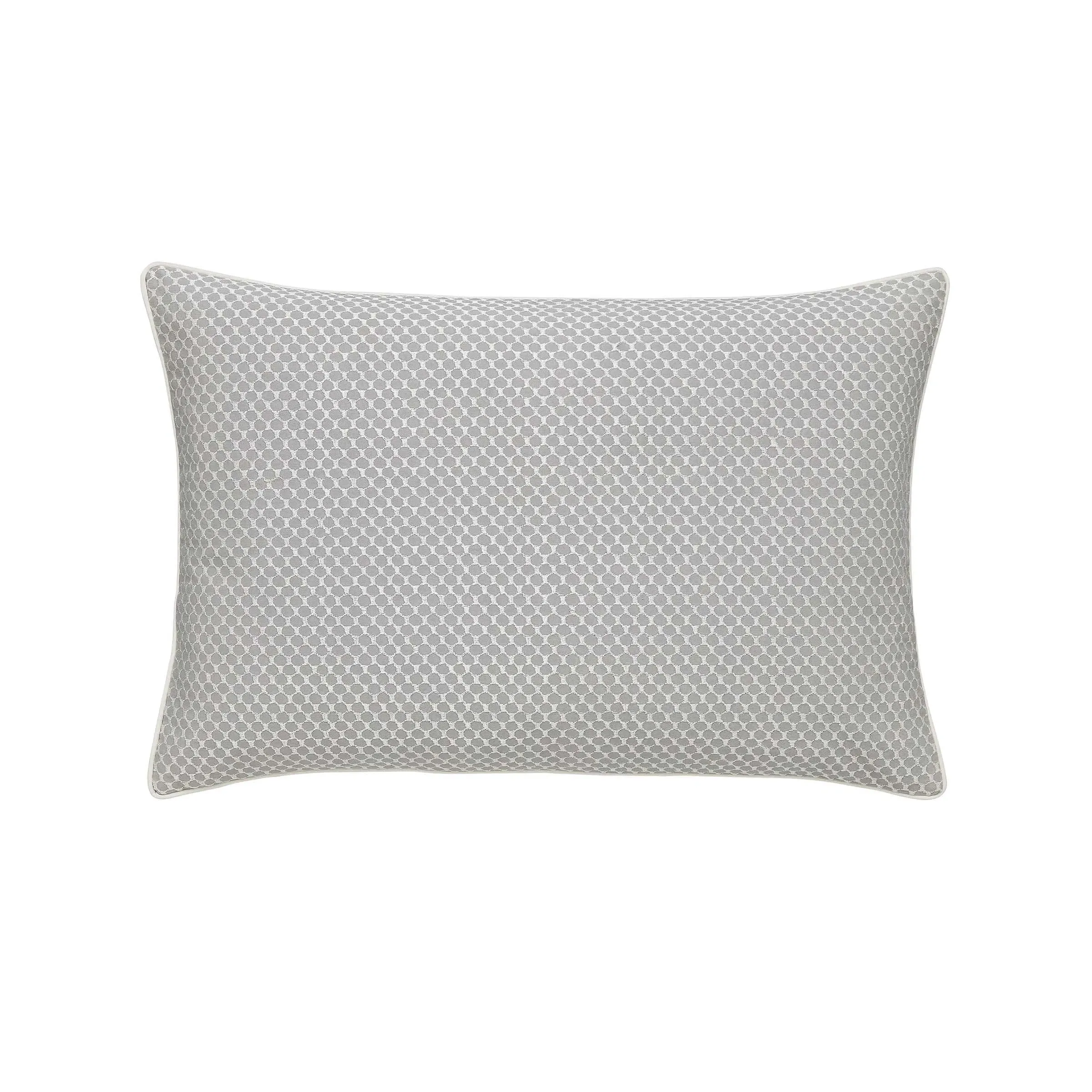 Rectangular Cushion with Jacquard - Silver, Cotton