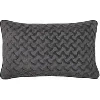 Rectangular Cushion with Quilted Design - Charcoal