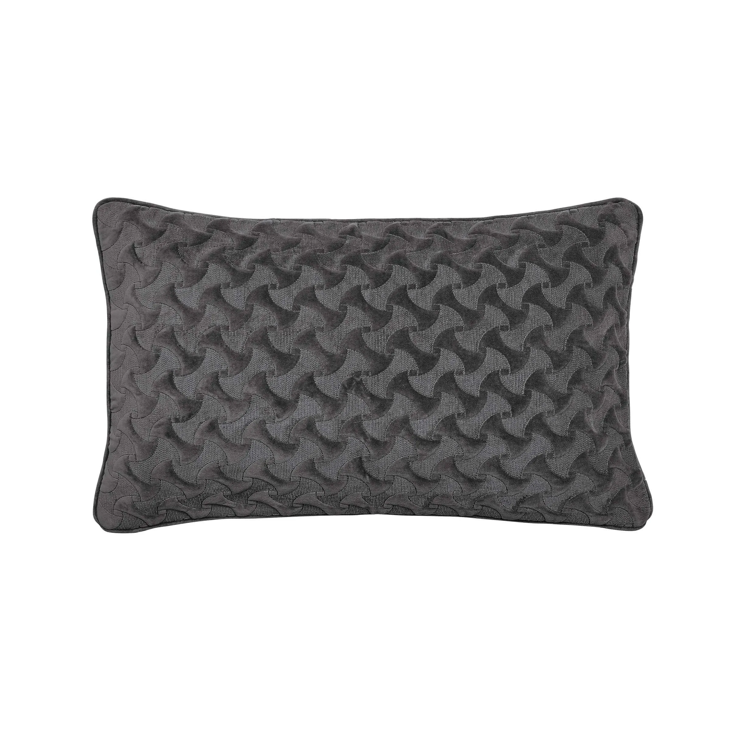 Rectangular Cushion with Quilted Design - Charcoal image