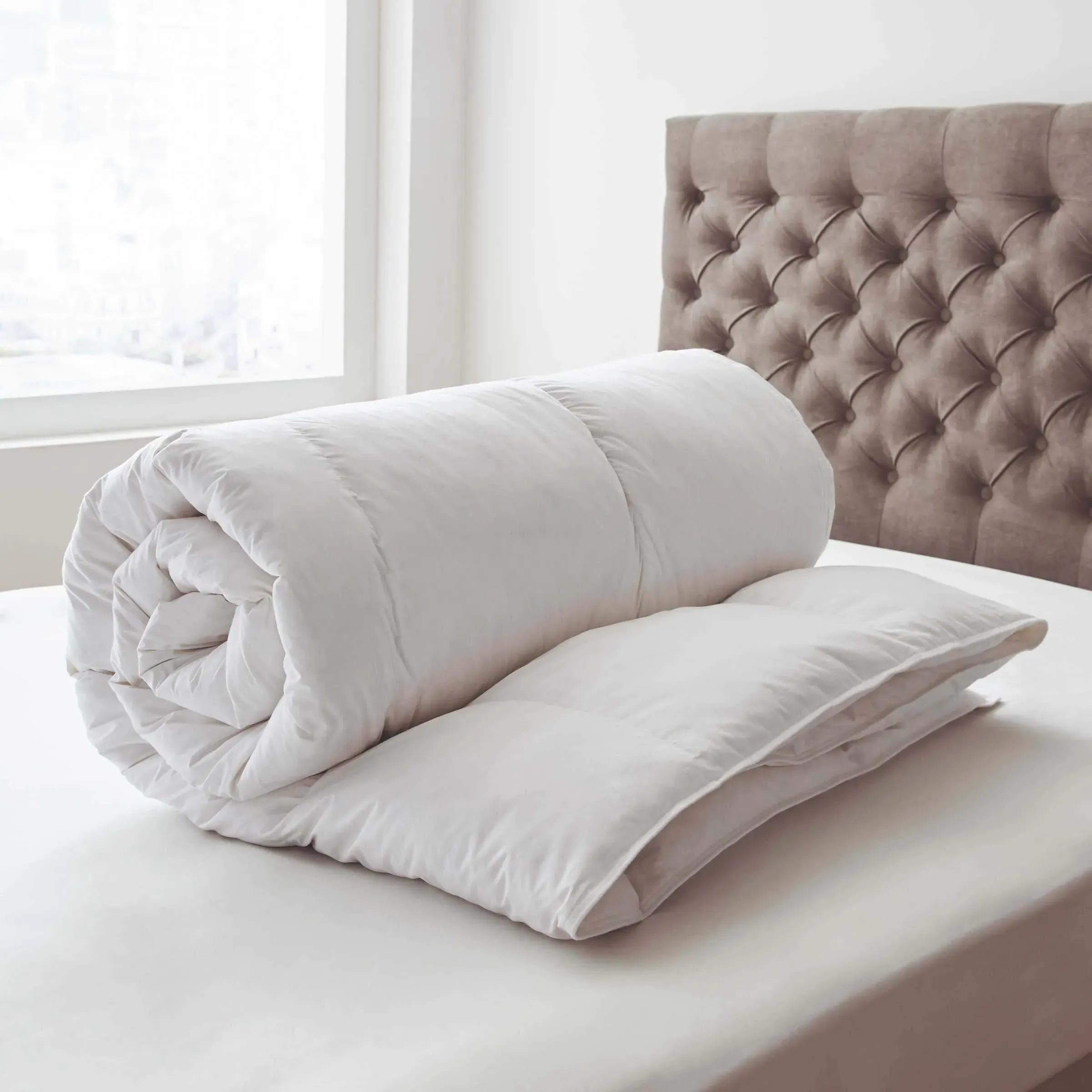 Goose Feather & Down Double Duvet 13.5 Tog - White, Cotton Percale product