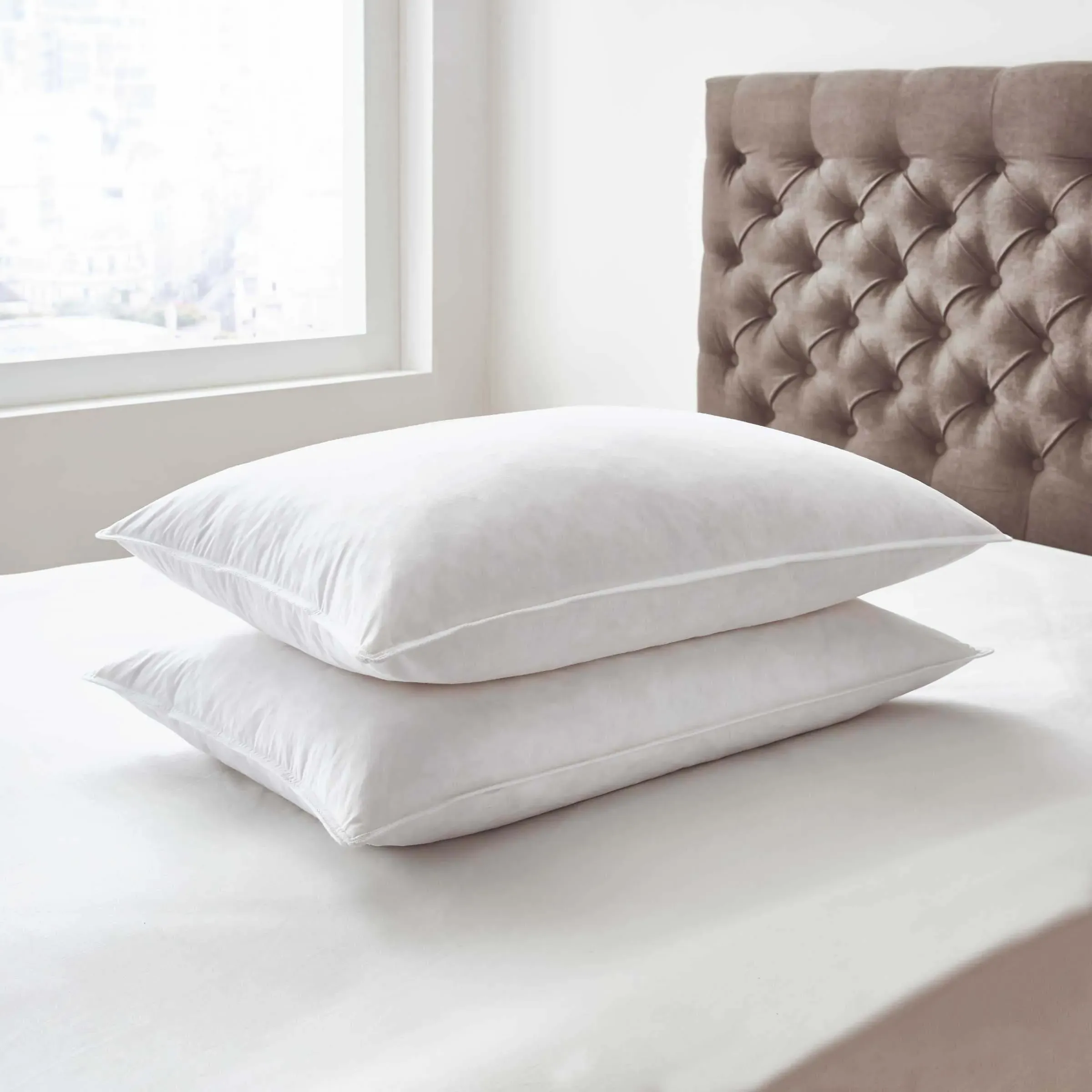 Goose Feather & Down Pillow Pair - White