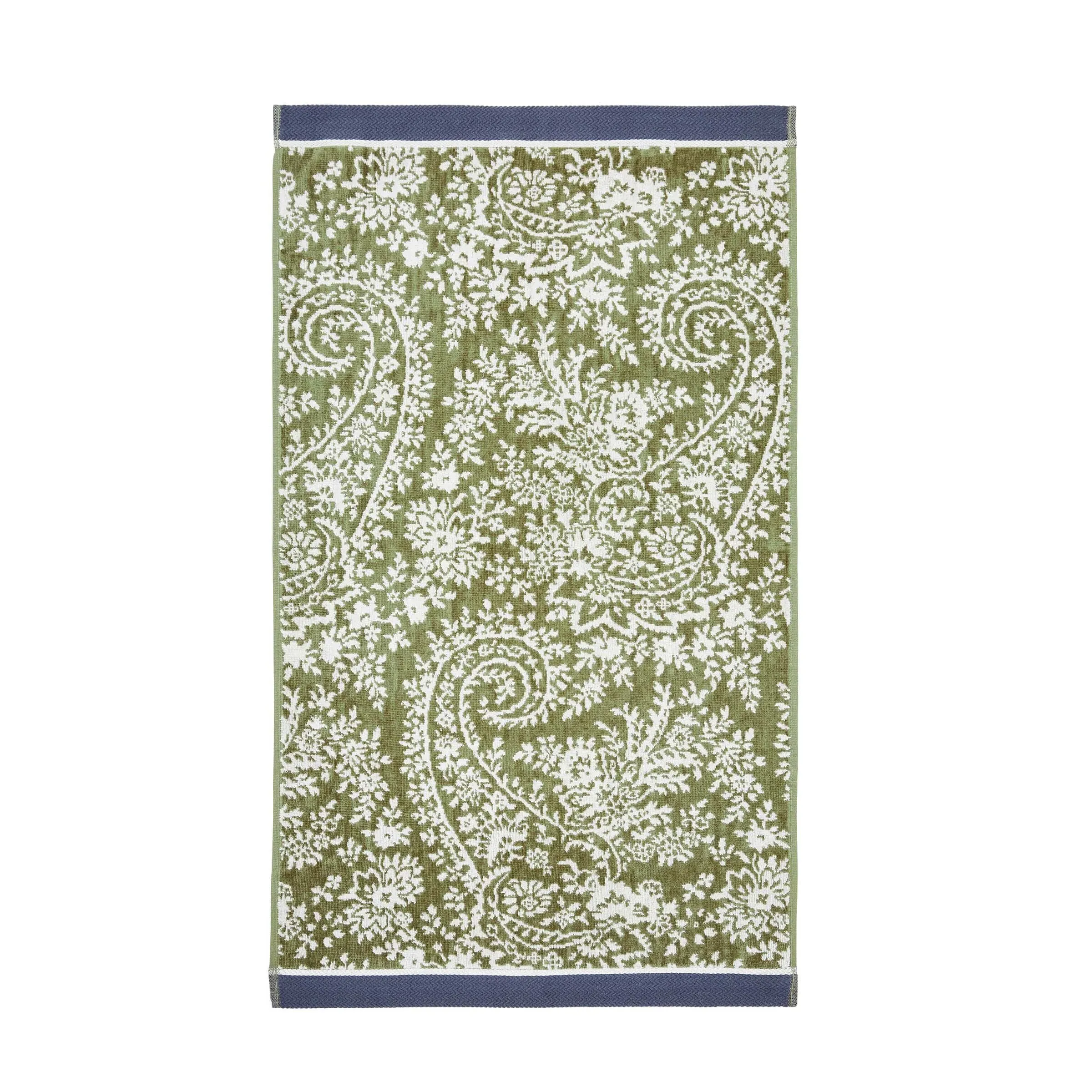 Hand Towel with Paisley Pattern - Sage Green, Cotton image
