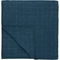 Kantha Throw with Stitch Detail - Teal, Cotton