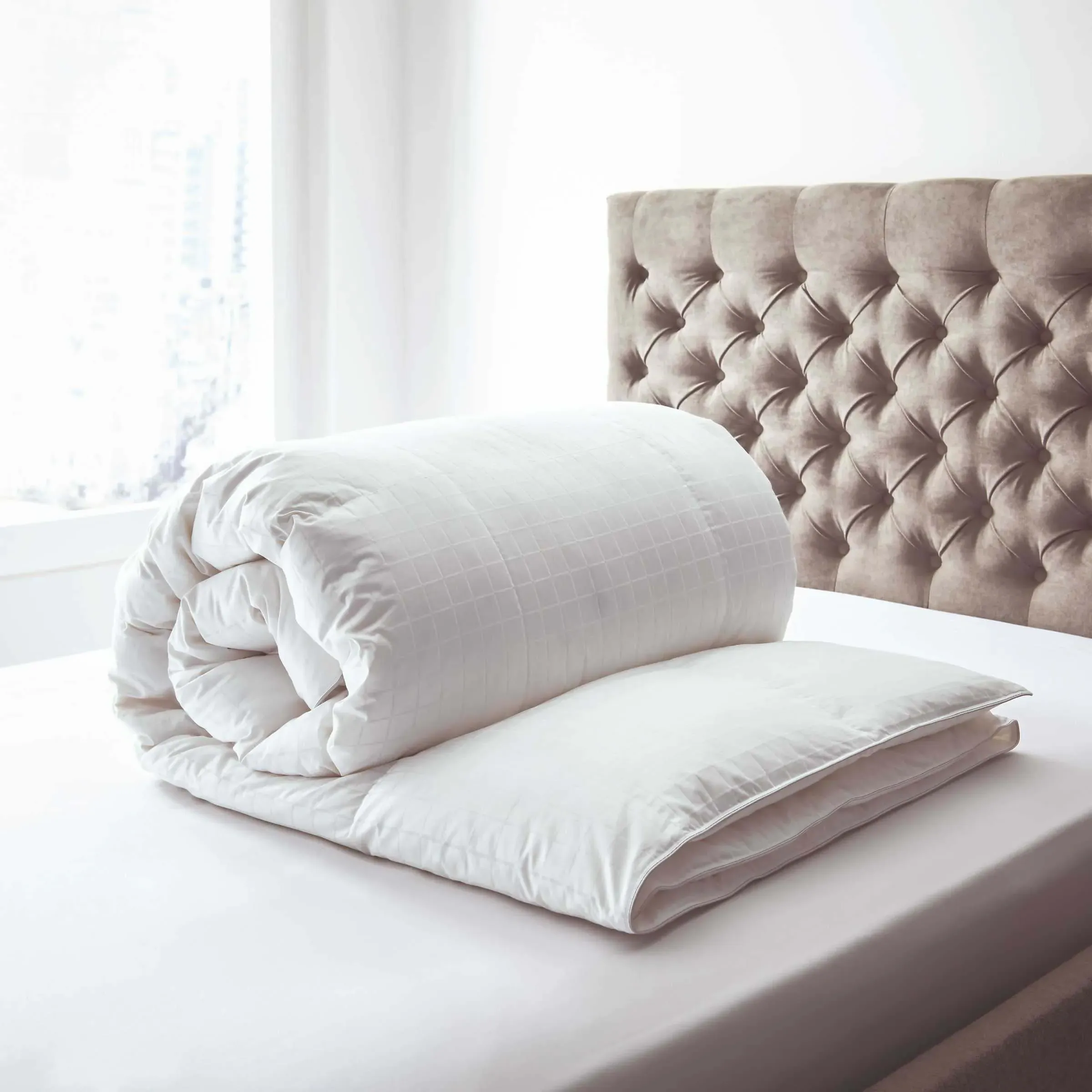 King Size Down Duvet 10.5 Tog - White, Cotton