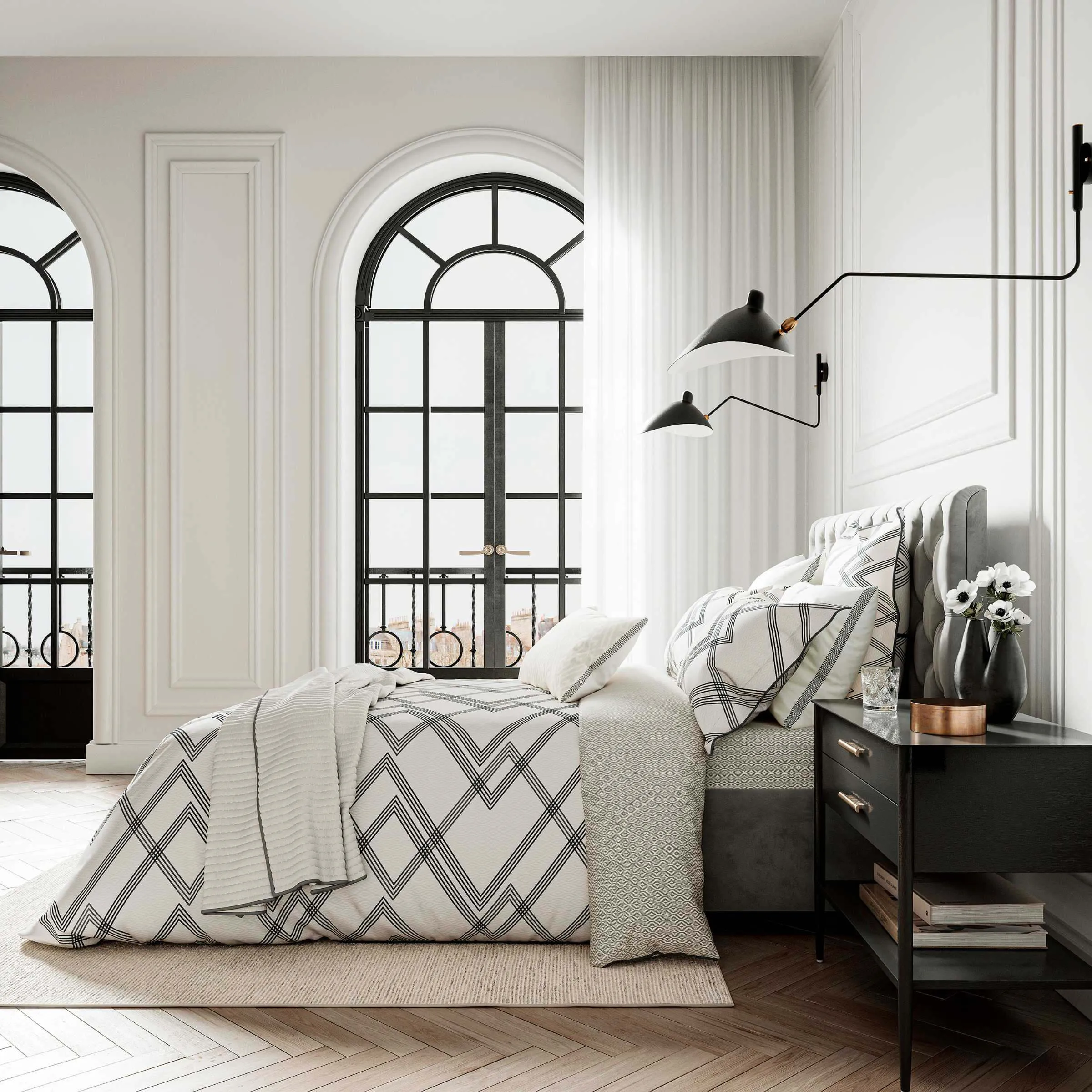 King Size Duvet Cover Set - Chalk, Cotton Bamboo