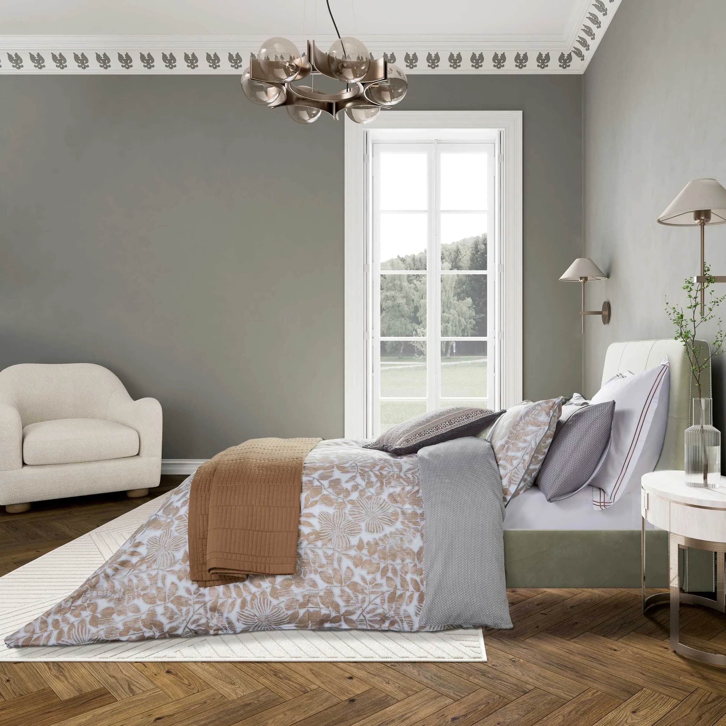 King Size Duvet Cover Set - Charcoal, Cotton