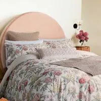 King Size Duvet Cover Set Floral - Coral, Cotton