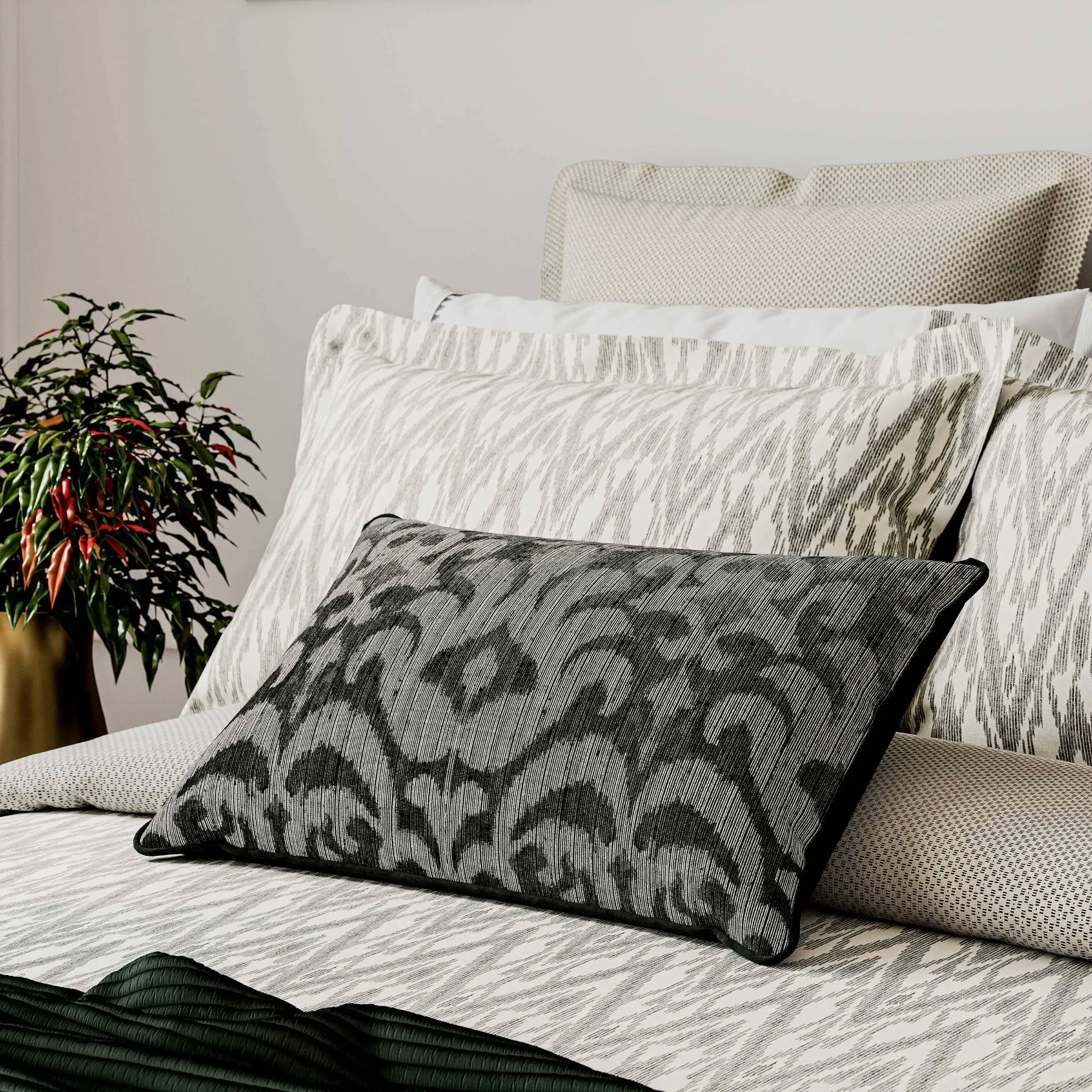 King Size Duvet Cover Set - Green, Cotton Sateen