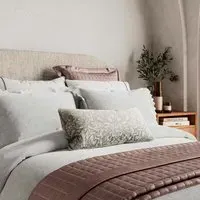 King Size Duvet Cover with Geo Scallop - White