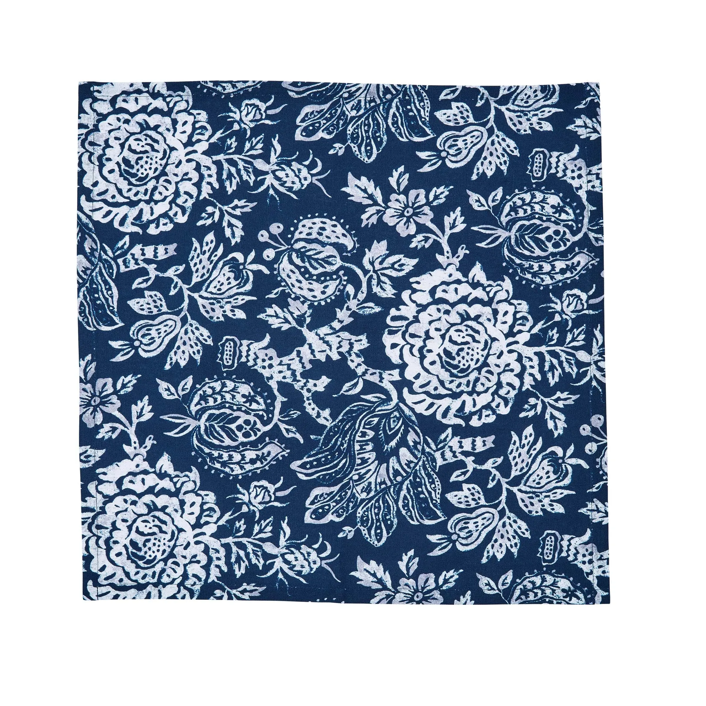 Morsan Botanical Print Napkins Set of 4 - Midnight Navy, Cotton product
