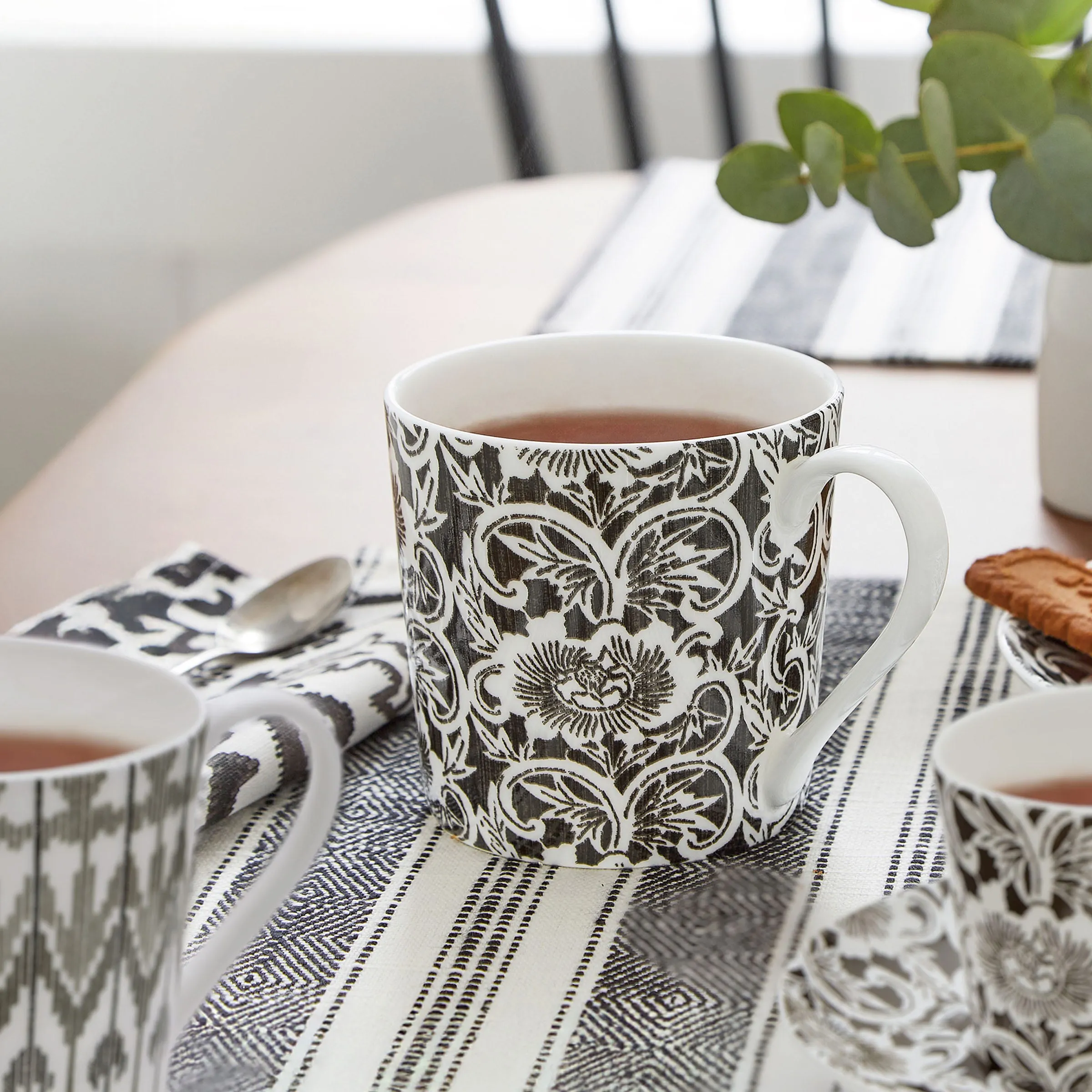 Mujo Tea Cup & Saucer - Charcoal, Bone China alternate view