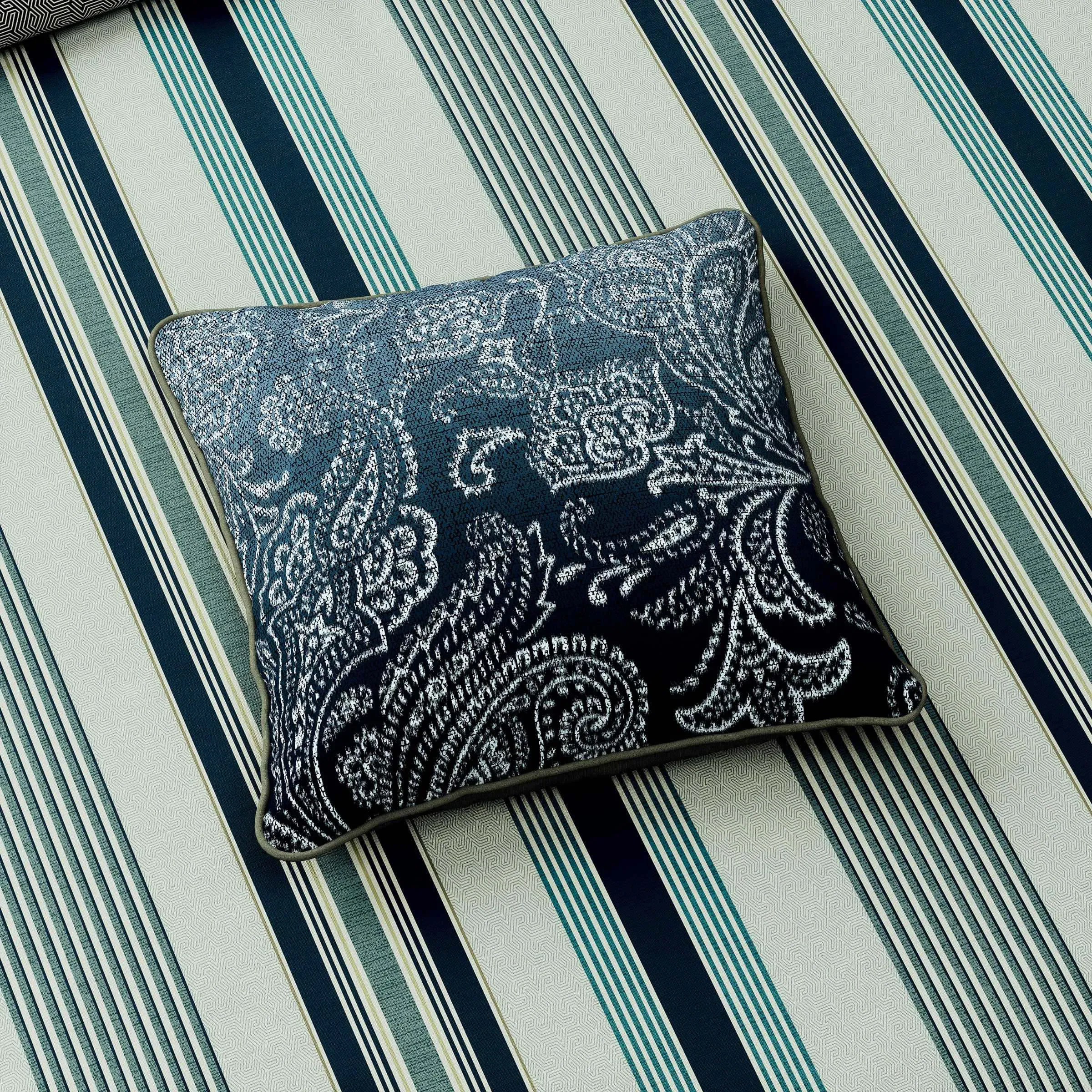 Oren Square Cushion - Teal, Cotton alternate view