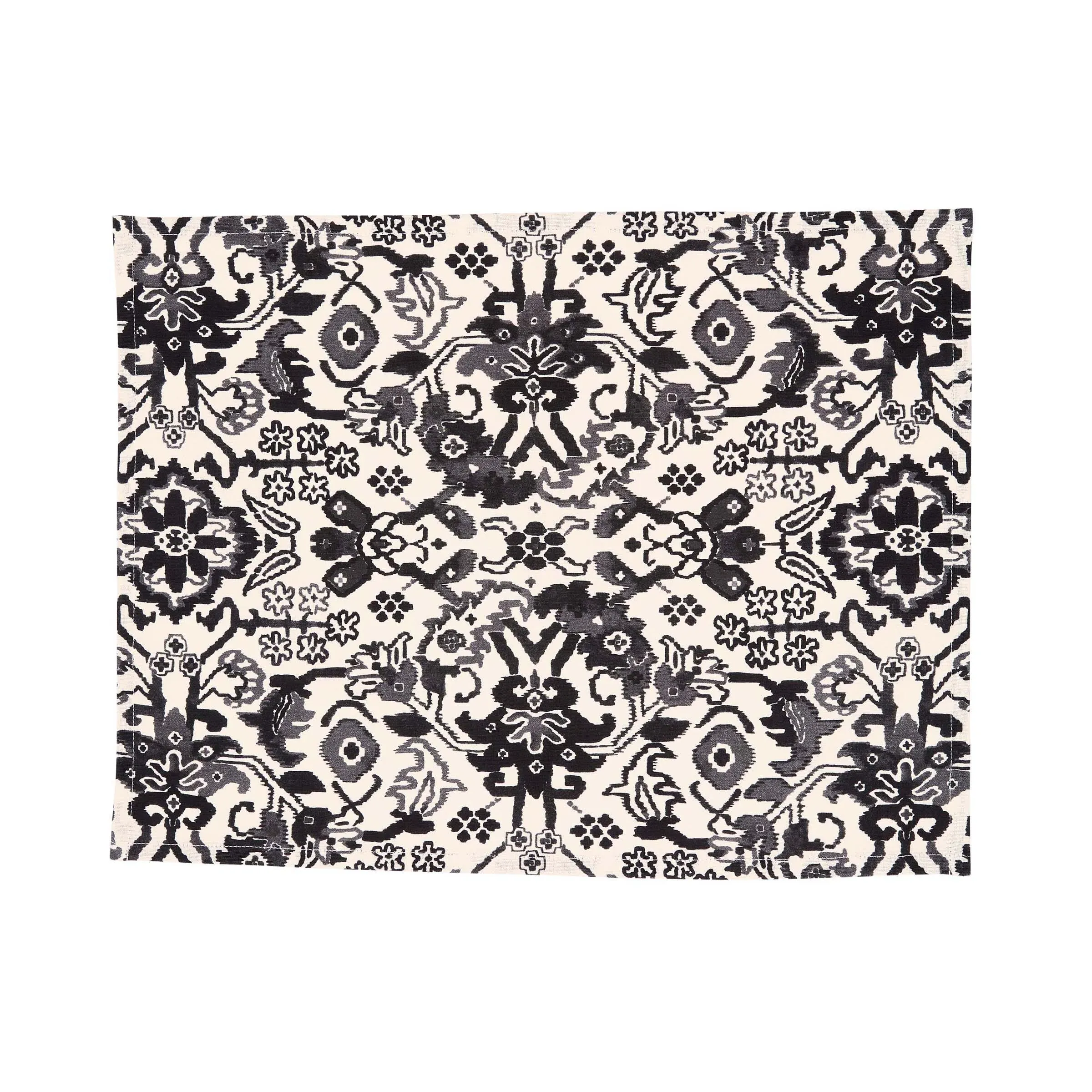 Ornamental Placemat Set - Charcoal, Cotton image