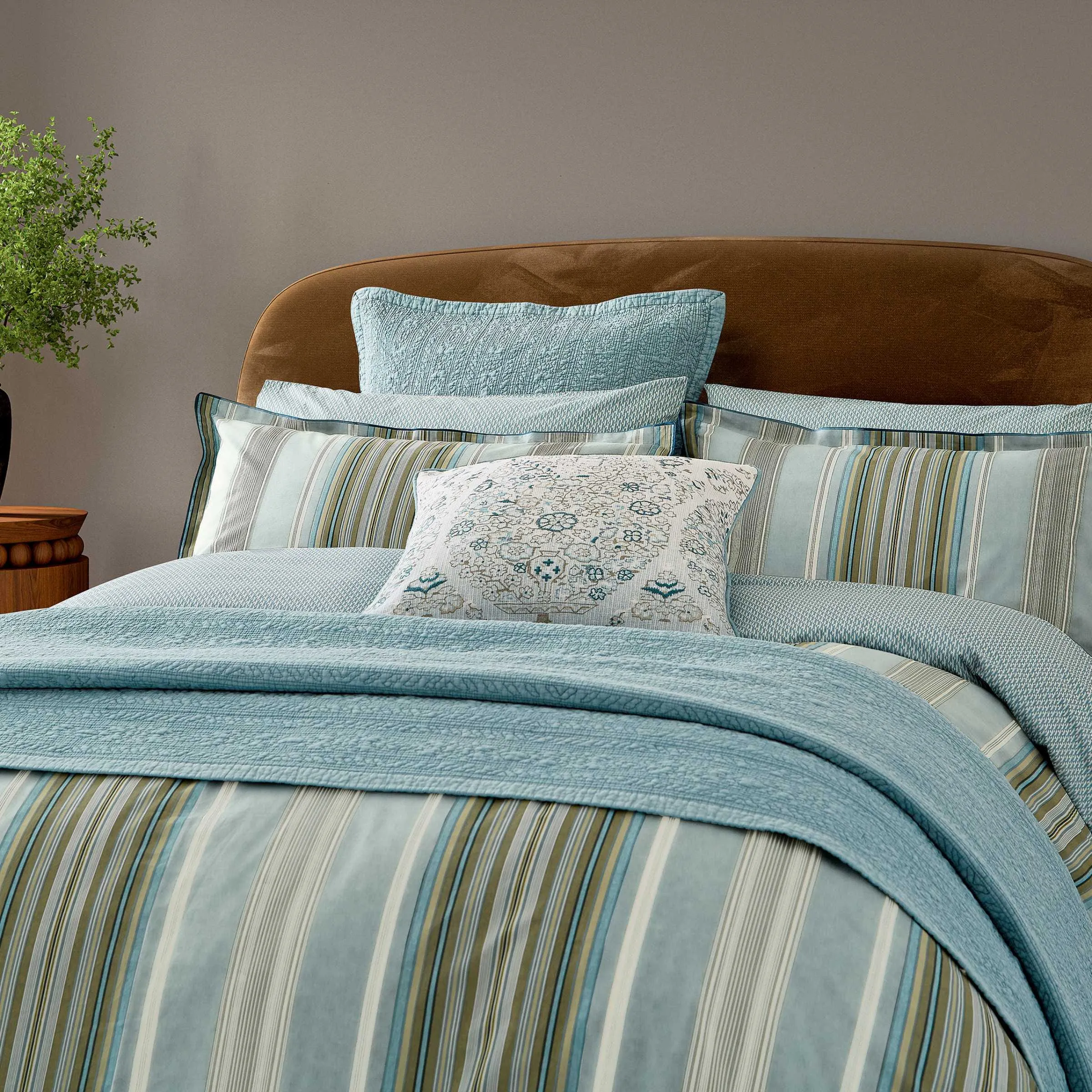 Oscar Single Duvet Cover Set - Teal & Olive product
