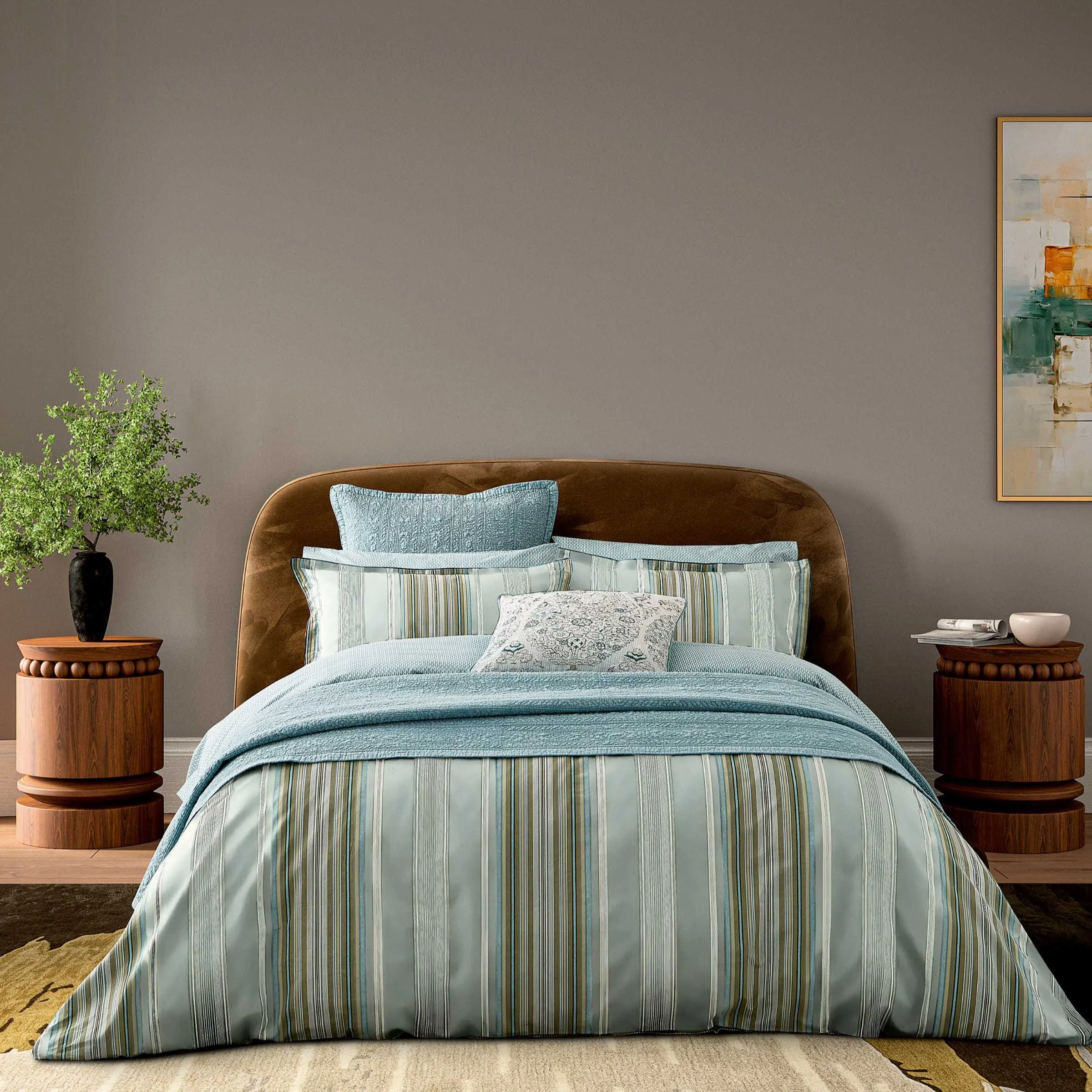 Oscar Tasselled Throw - Celadon alternate view