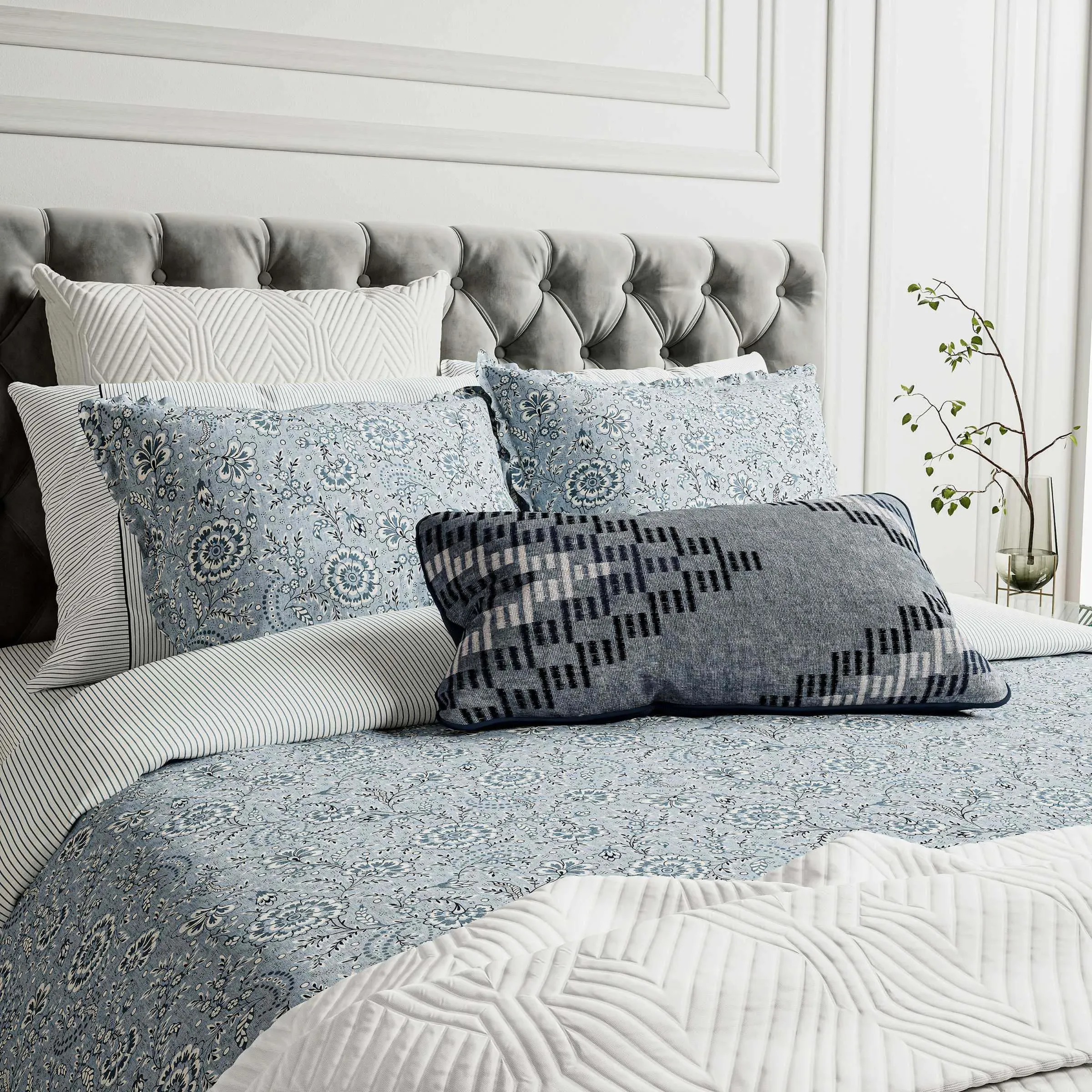 Oxford Pillowcase - Chambray, Cotton Percale