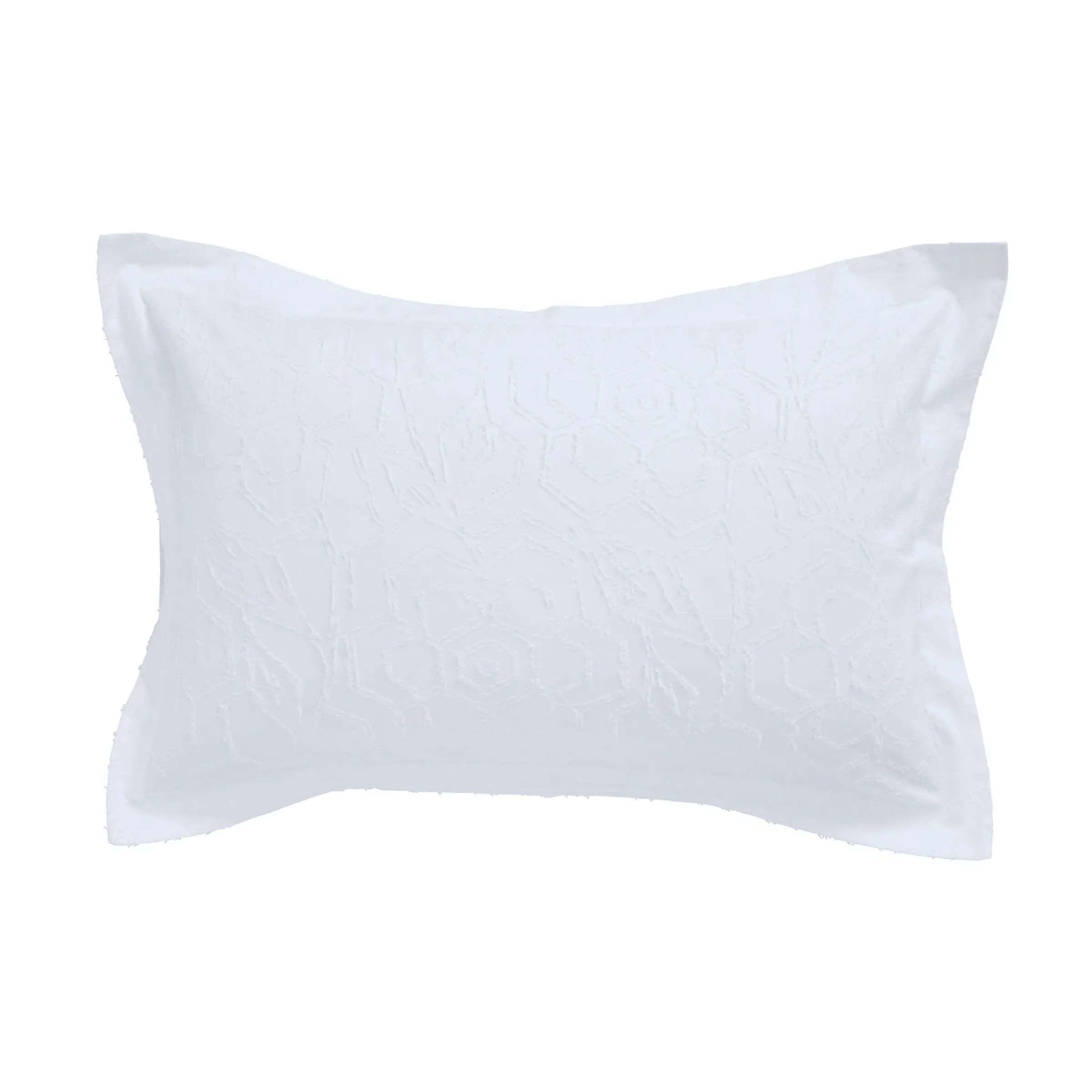 Oxford Pillowcase with Floral Design - White image