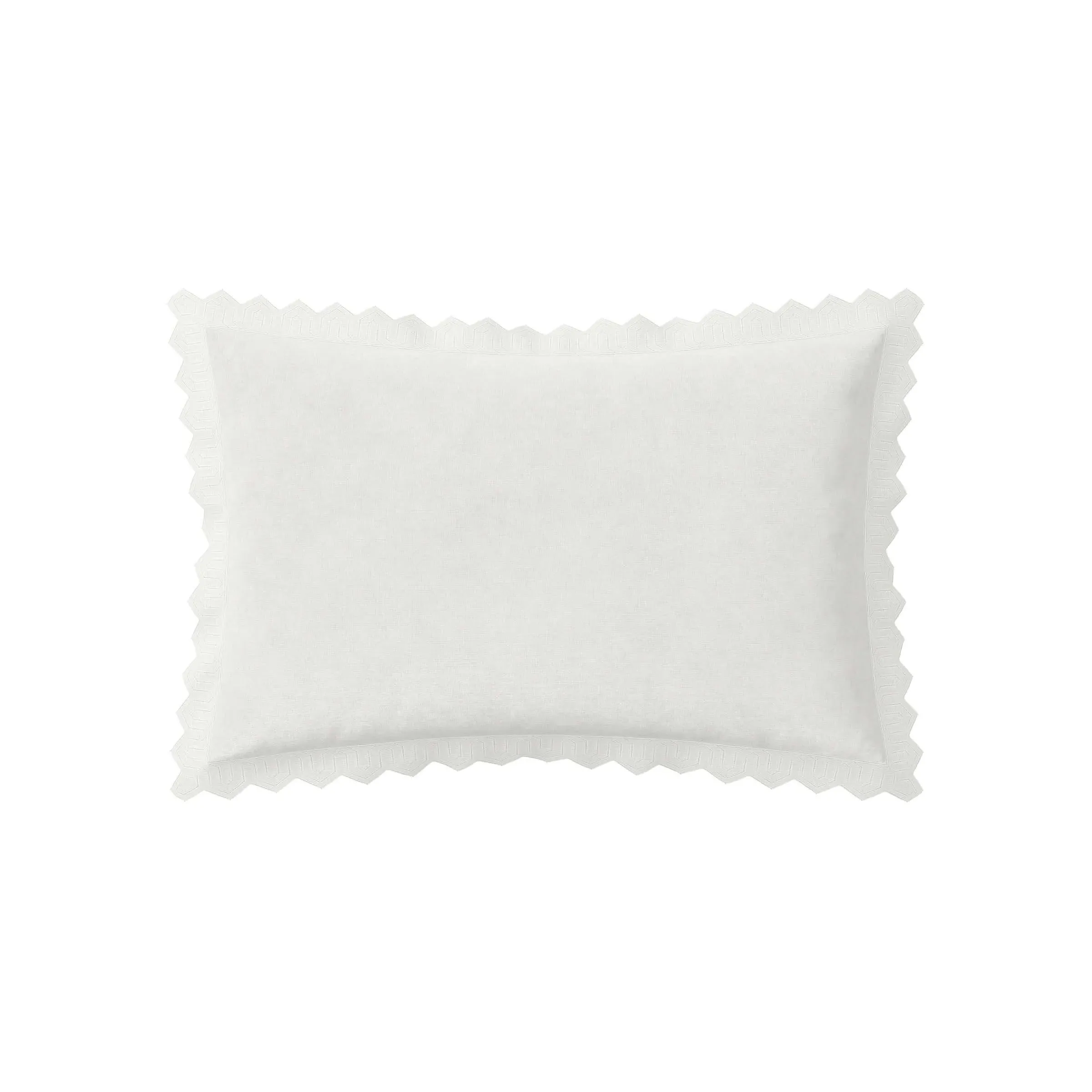 Oxford Pillowcase with Geo Scallop - White image