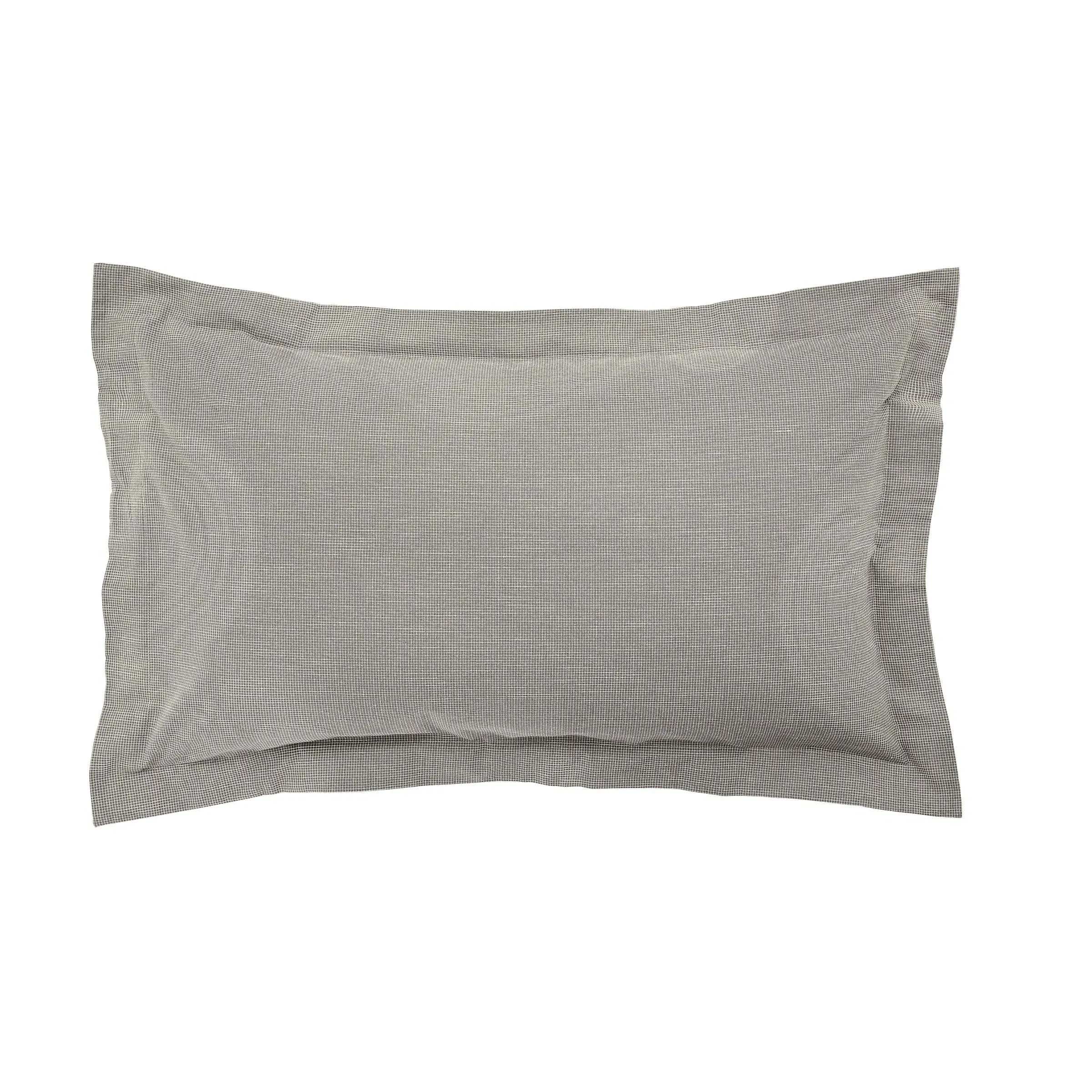 Oxford Pillowcase Woven Check - Charcoal, Cotton image