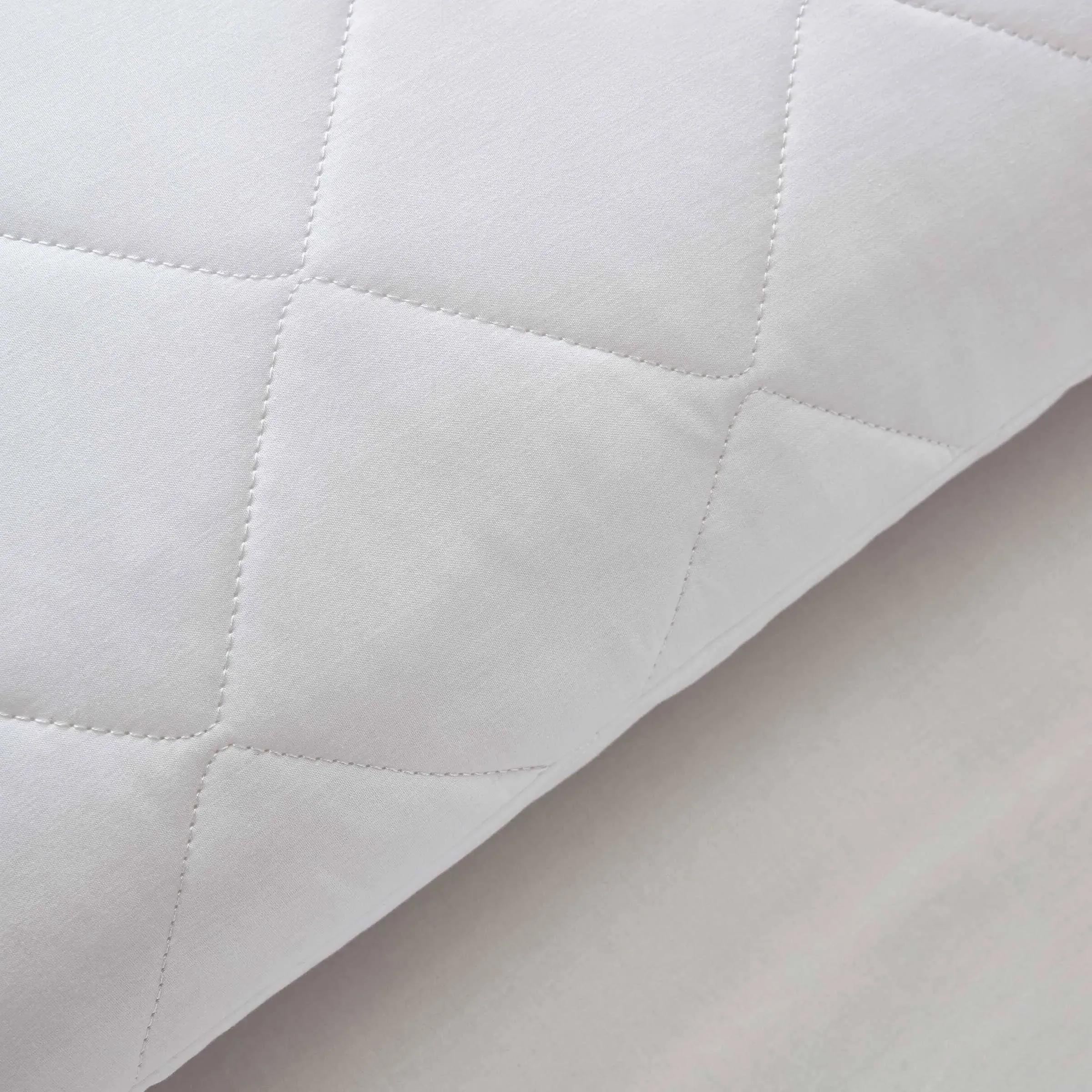 Quilted Pillowcase Protector - White, Cotton