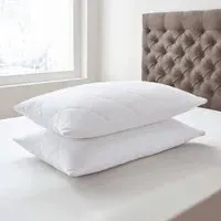 Quilted Pillowcase Protector - White, Cotton