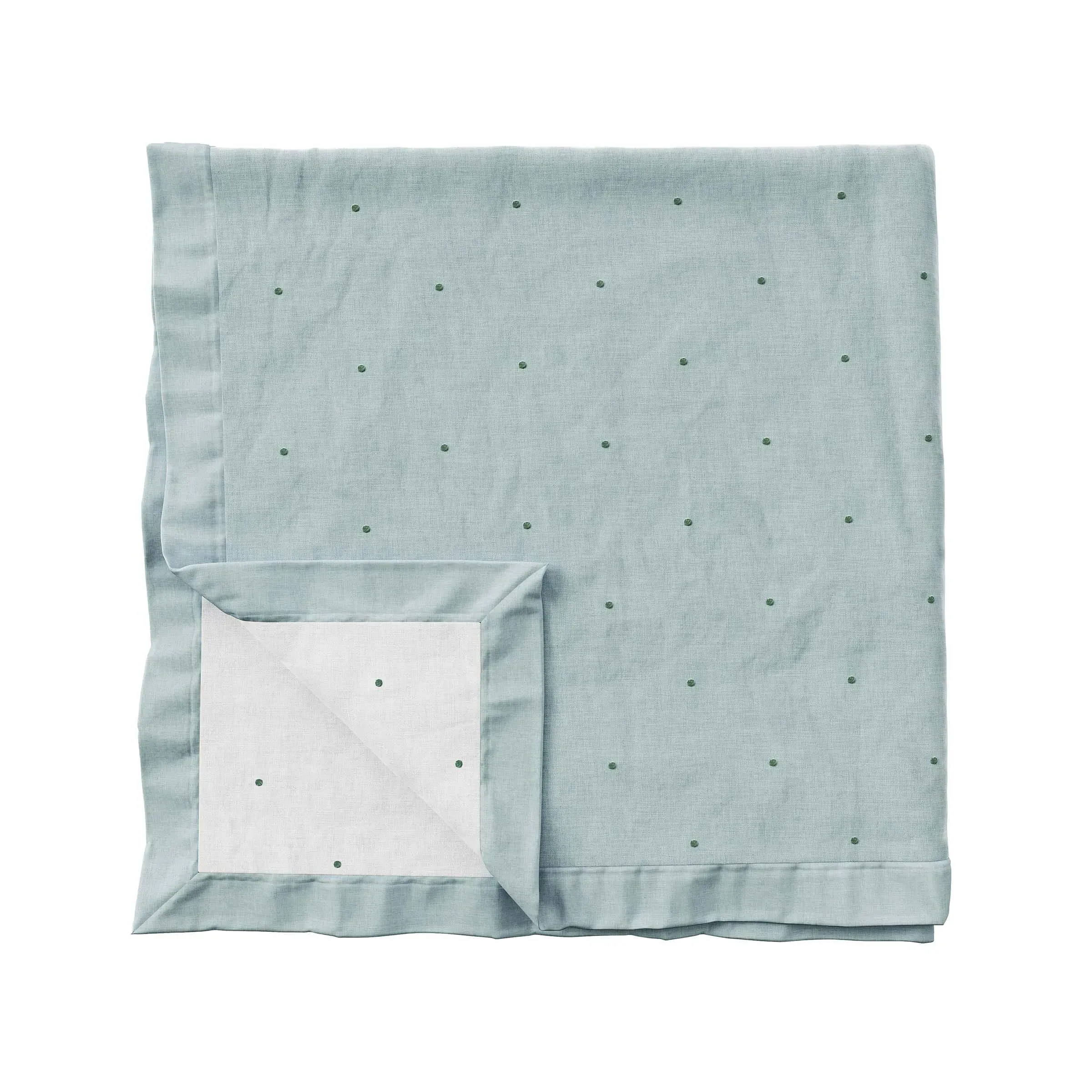 Quilted Throw with Floral Design - Duck Egg, Cotton image