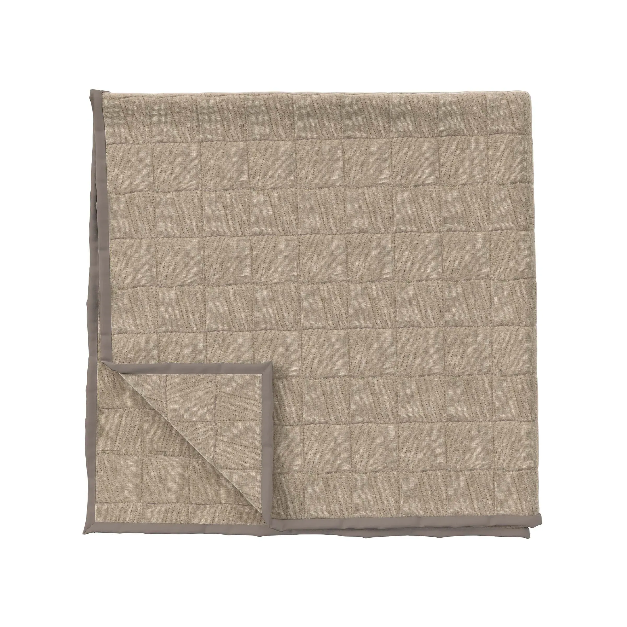 Quilted Throw with Floral Design - Warm Grey image