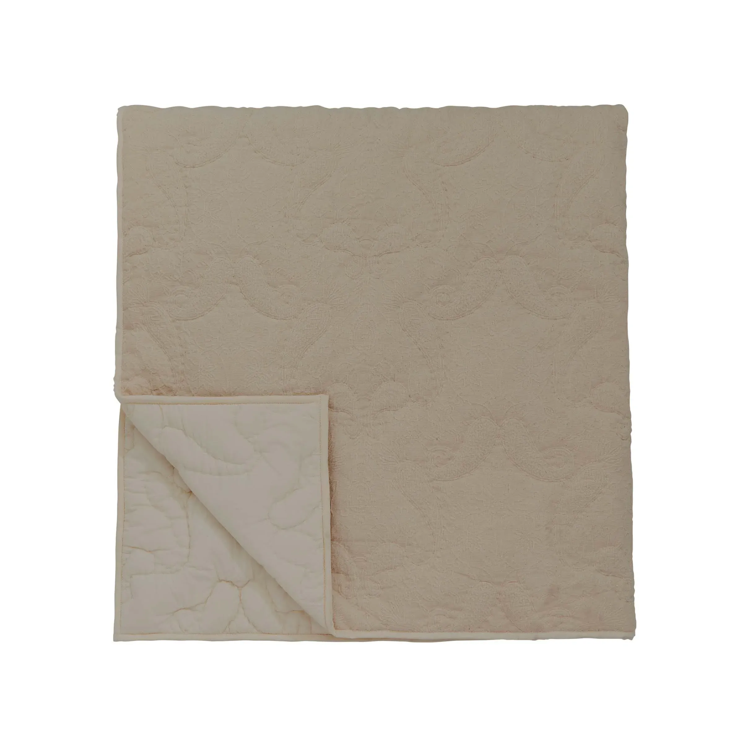 Quilted Throw with Paisley Design - Teal image