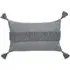 Embroidered Cushion with Tassels - Grey, Cotton