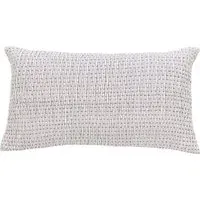 Rectangular Quilted Cushion - Chalk, Linen
