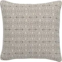 Square Cushion with Kelim Pattern - Dark Grey, Linen