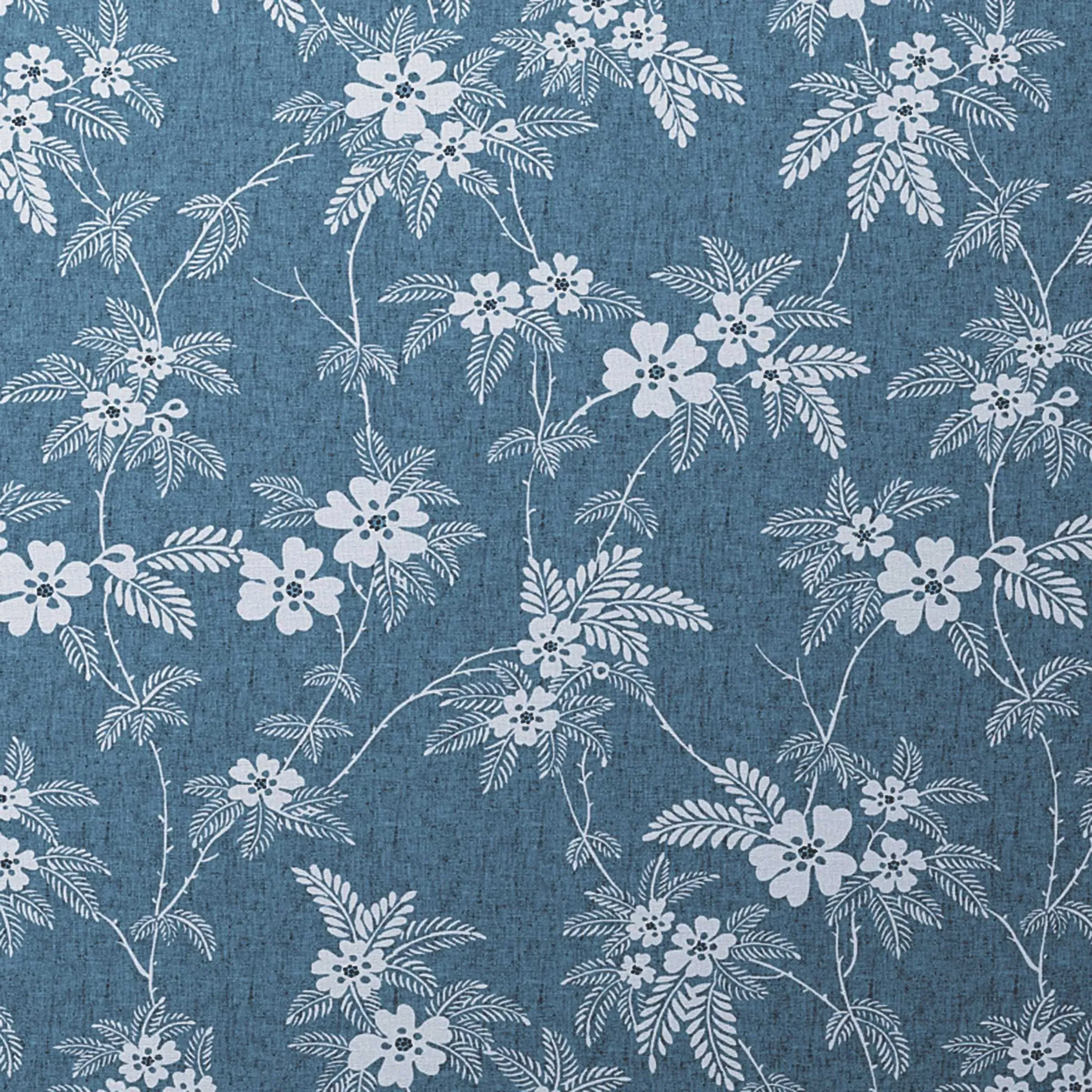 Rectangular Cushion Floral Pattern - Blue, Fabric