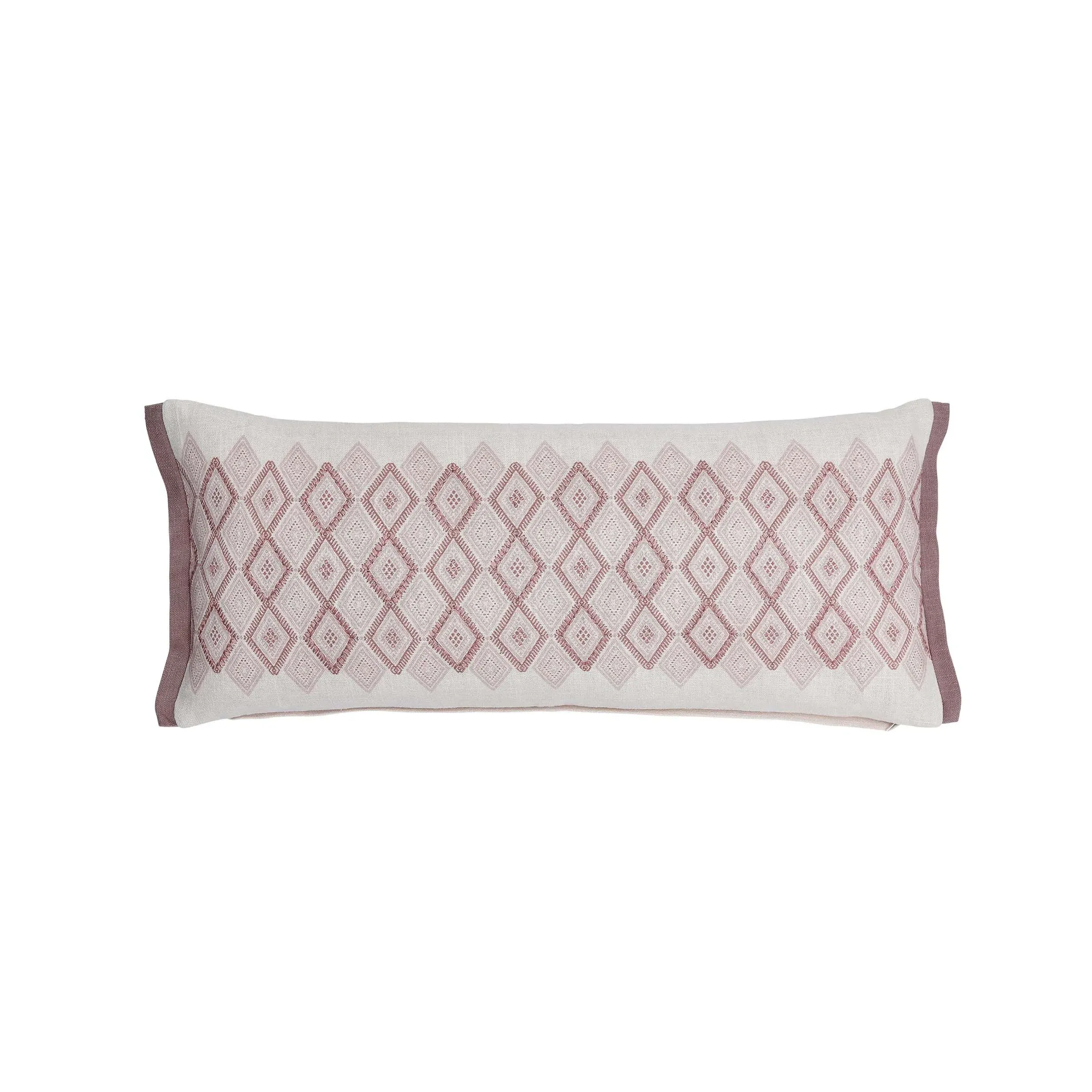 Rectangular Cushion with Embroidery - Coral image