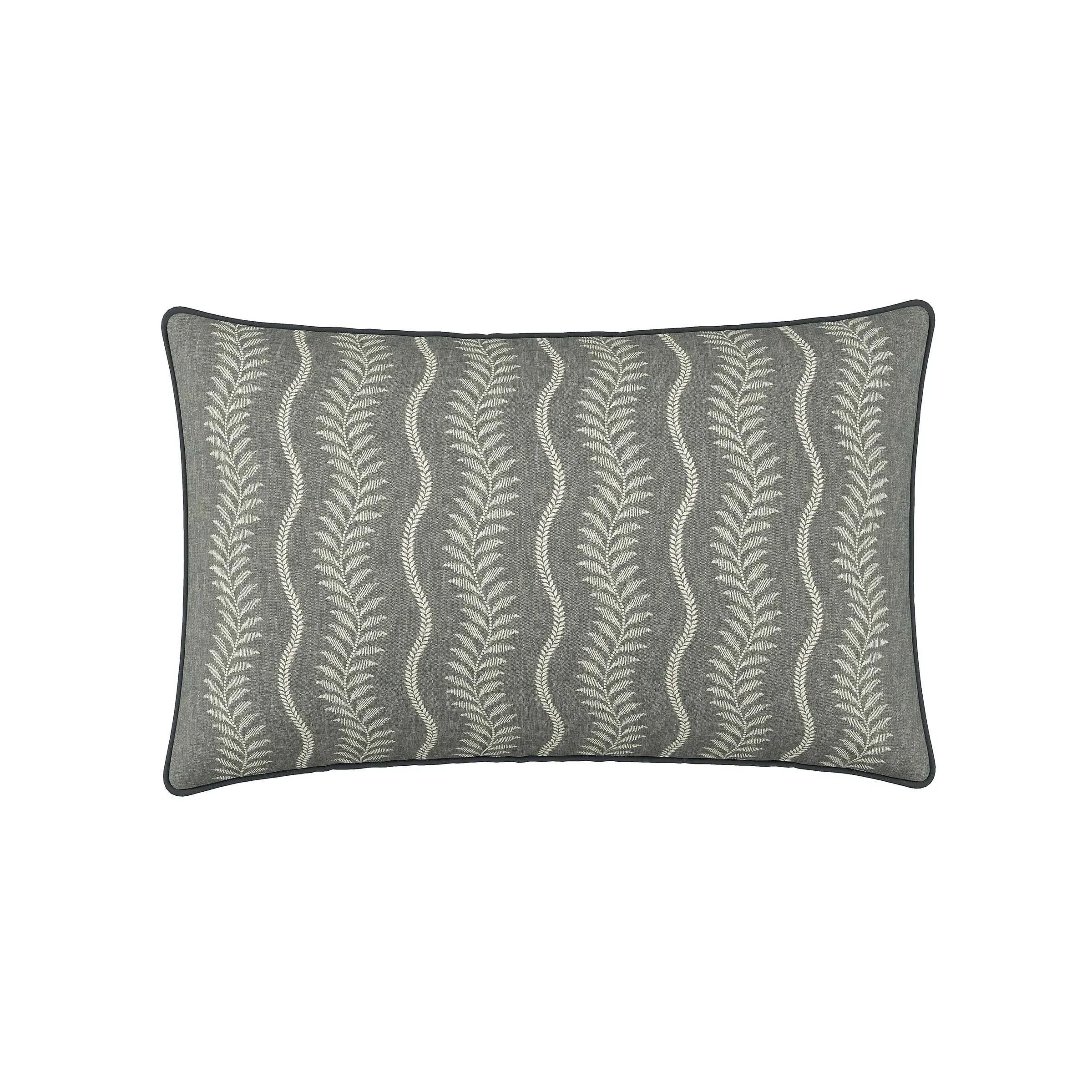 Rectangular Cushion with Floral Design - Charcoal image