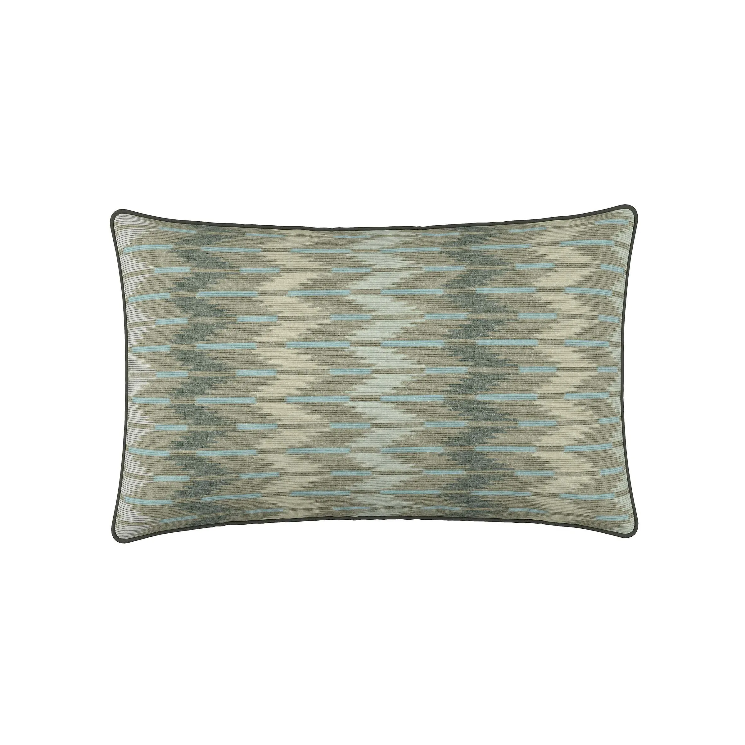 Rectangular Cushion with Paisley Print - Green image