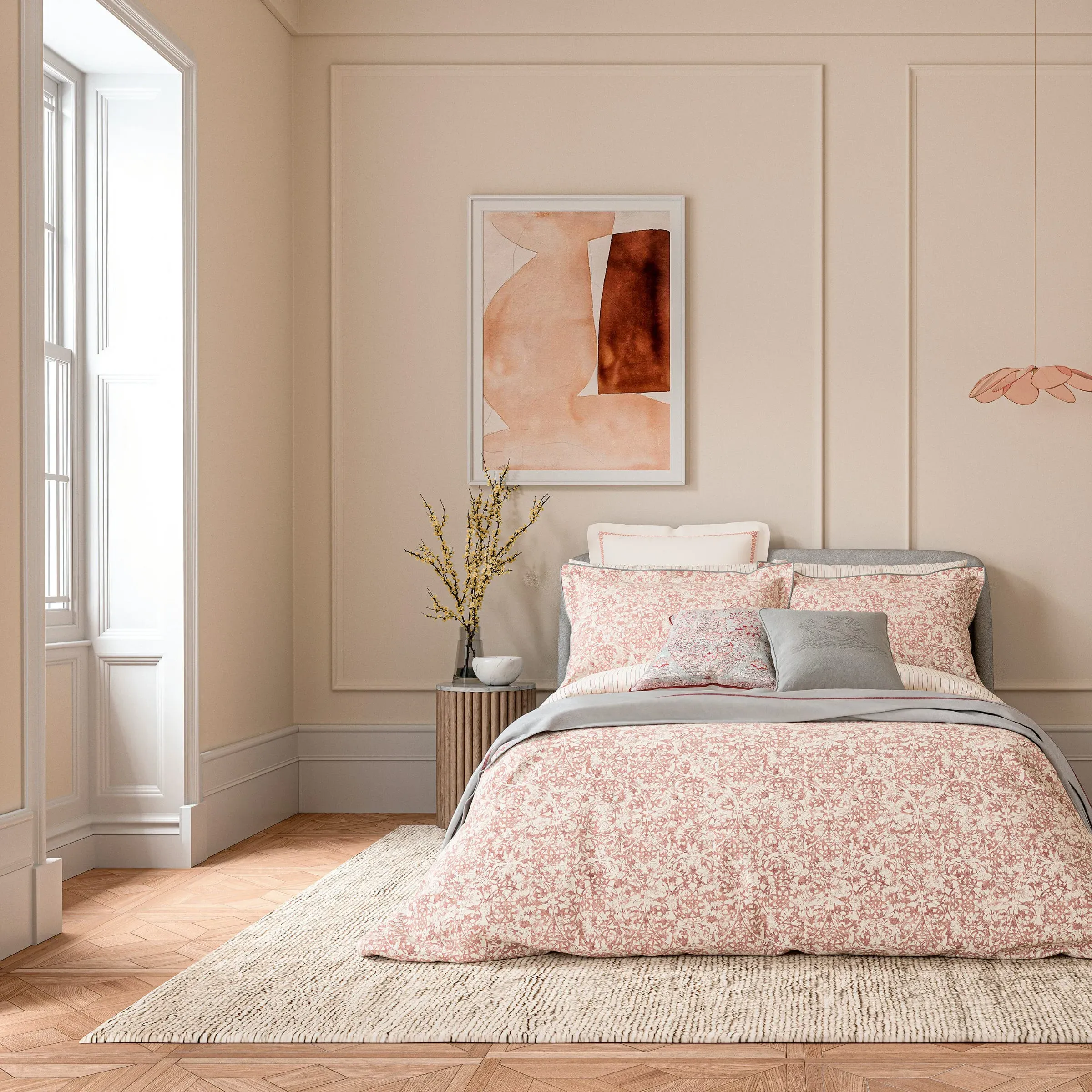 Single Duvet Cover Set - Coral