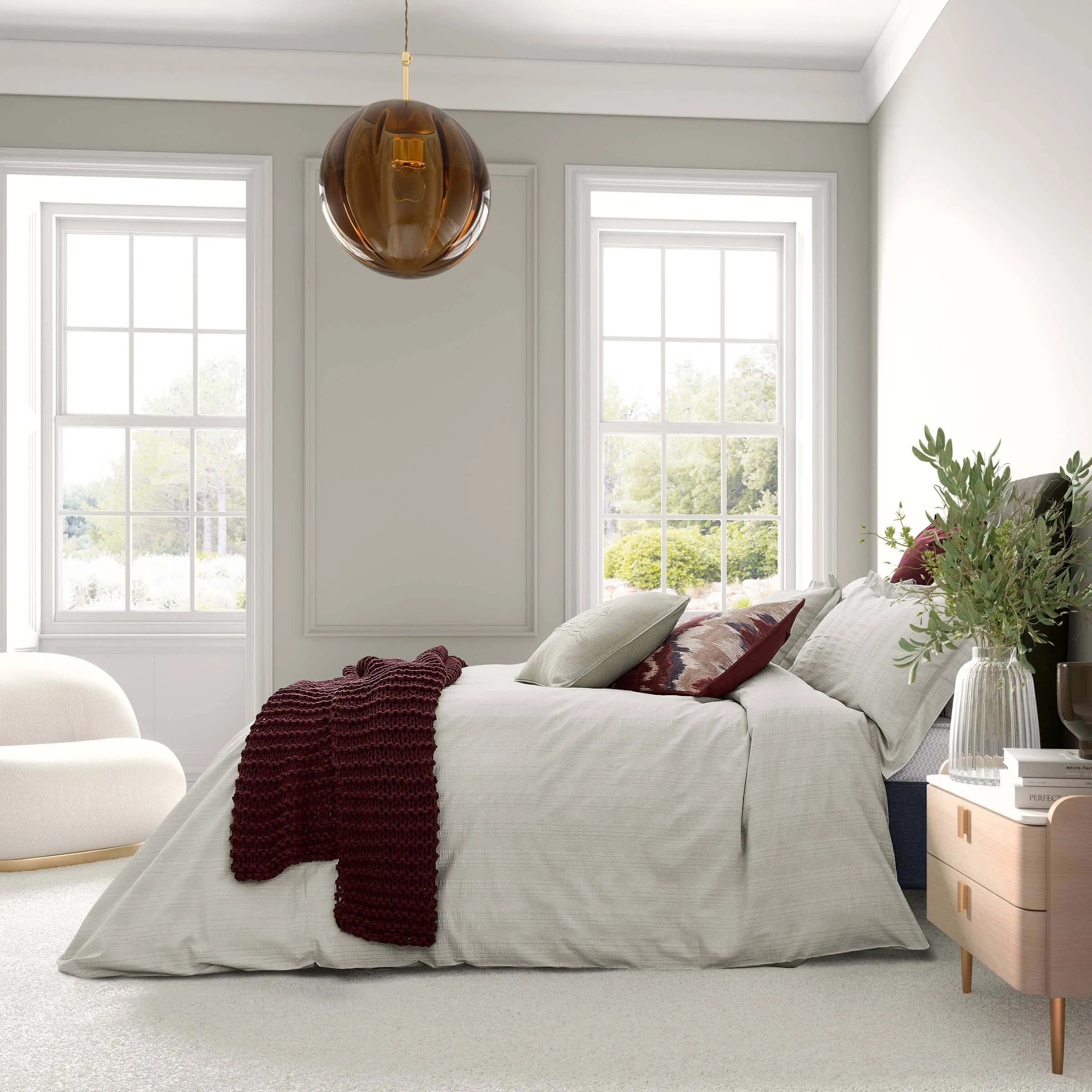 Single Duvet Cover Woven Stripe - Silver